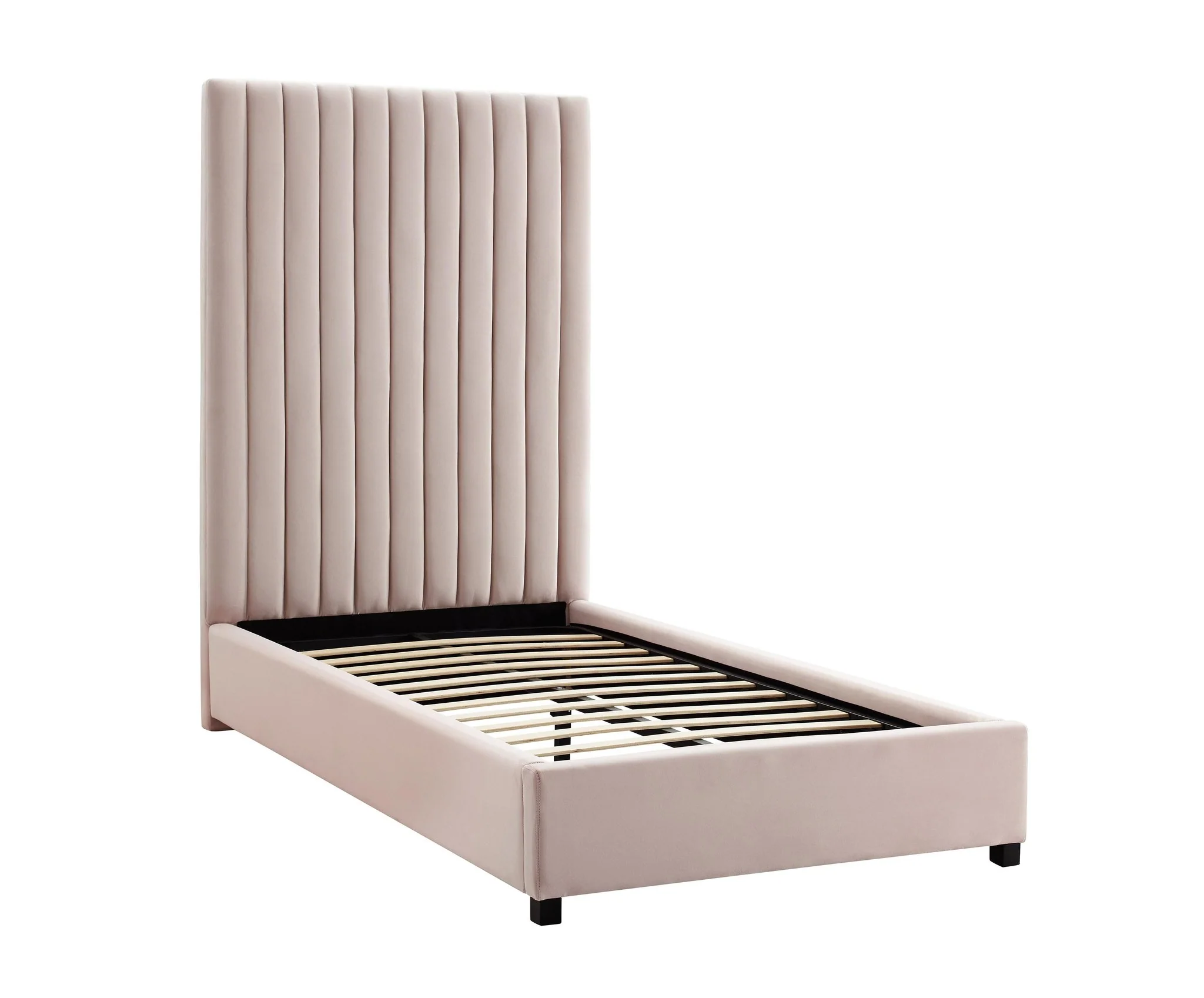Arabelle Blush Velvet Bed in Twin - Image 5