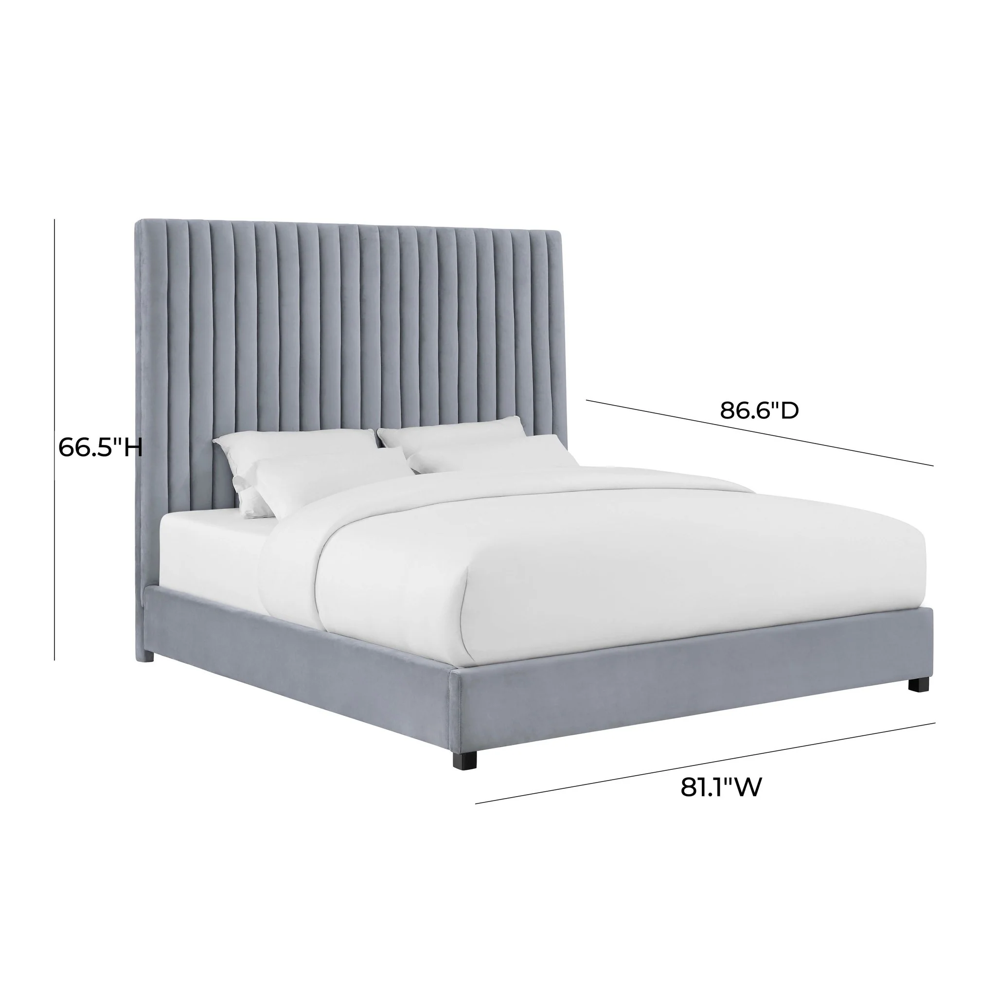Arabelle Grey Bed in King - Image 6