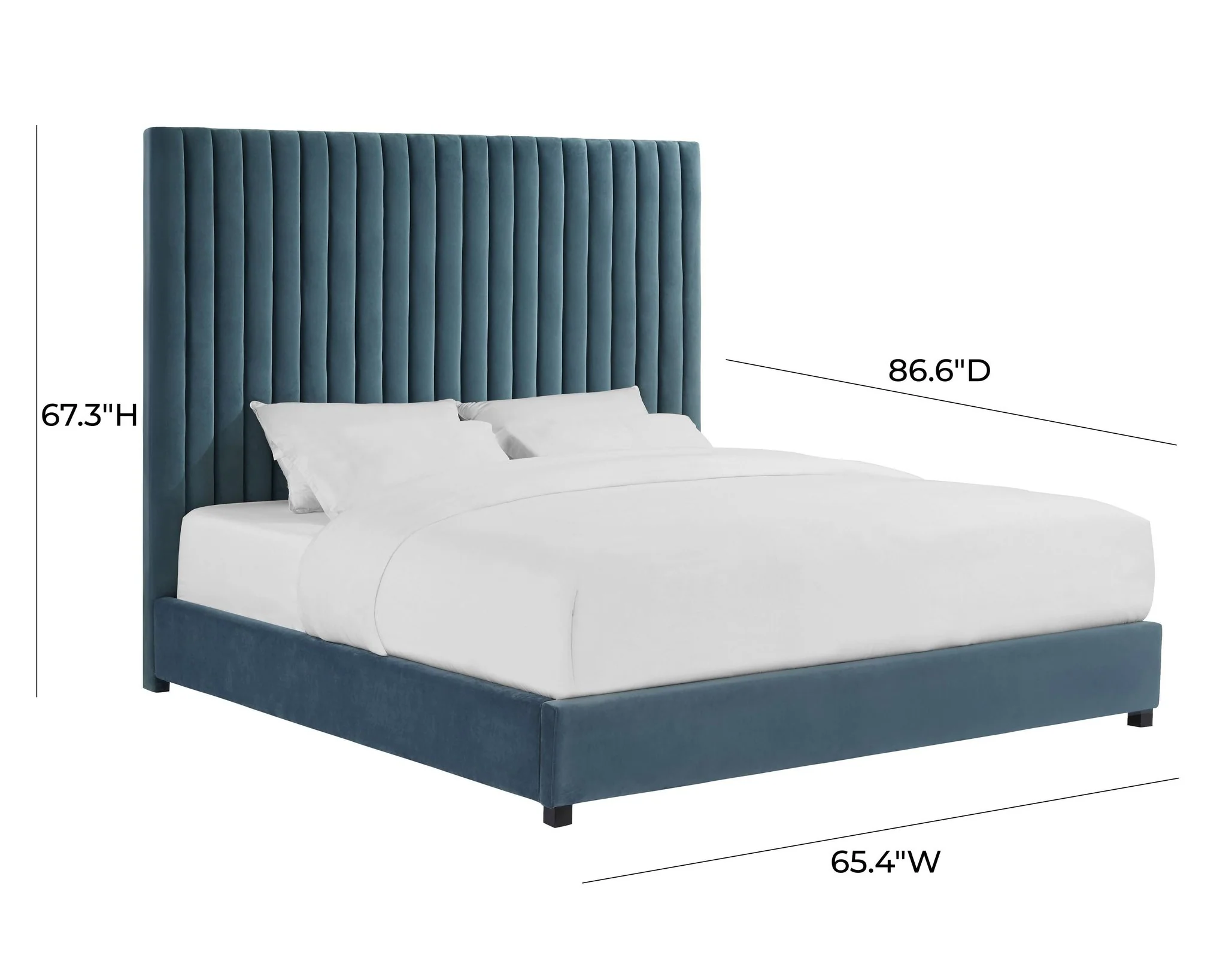 Arabelle Sea Blue Bed in Queen - Image 7