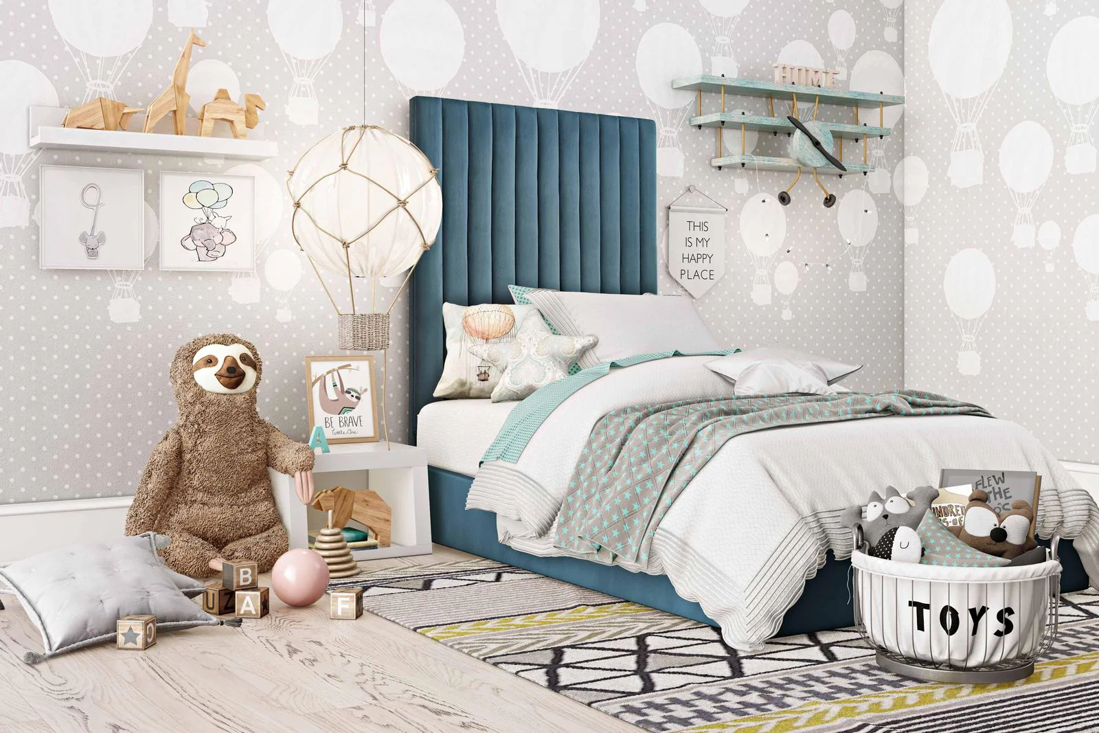 Arabelle Sea Blue Bed in Twin - Image 3