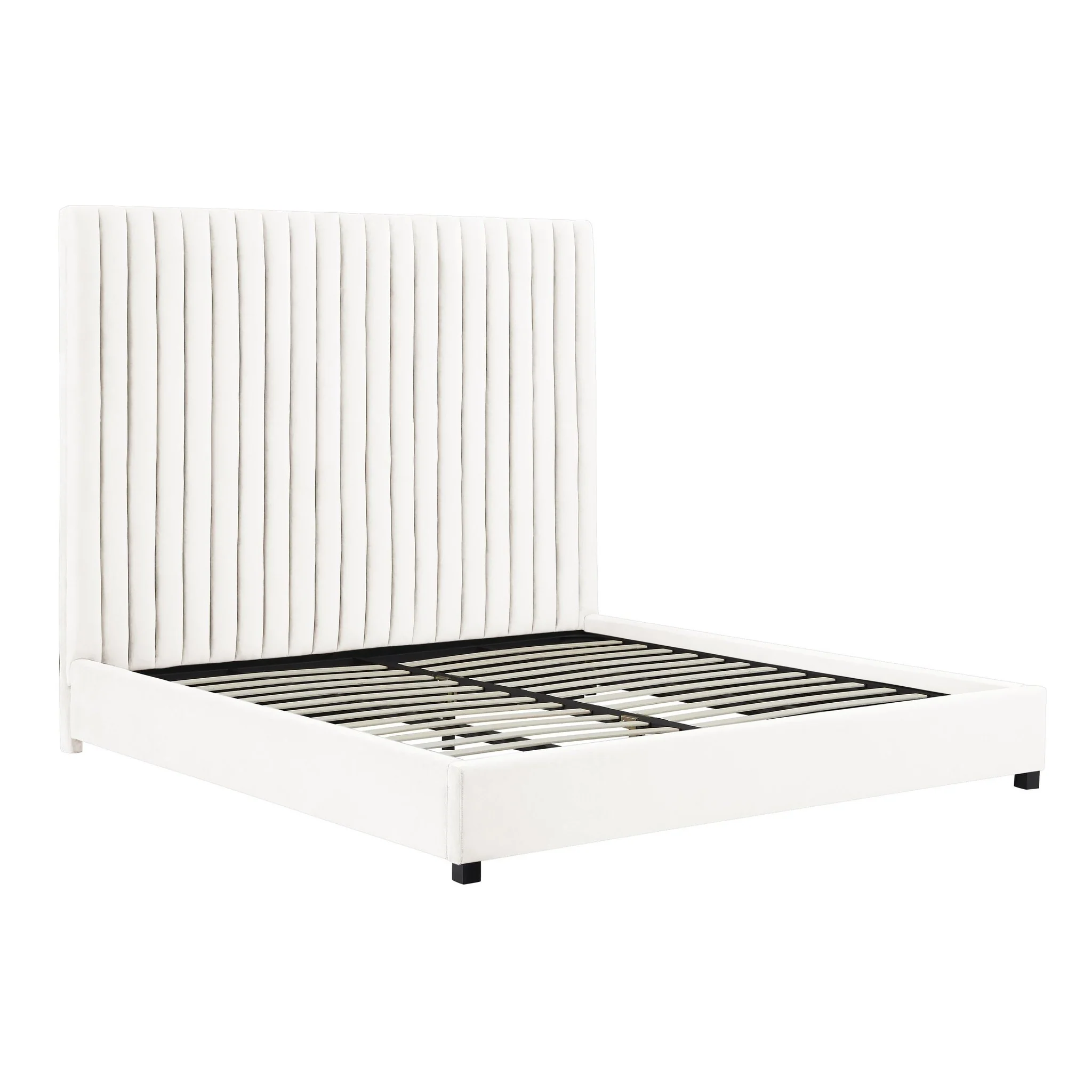 Arabelle White Velvet Bed in King - Image 5