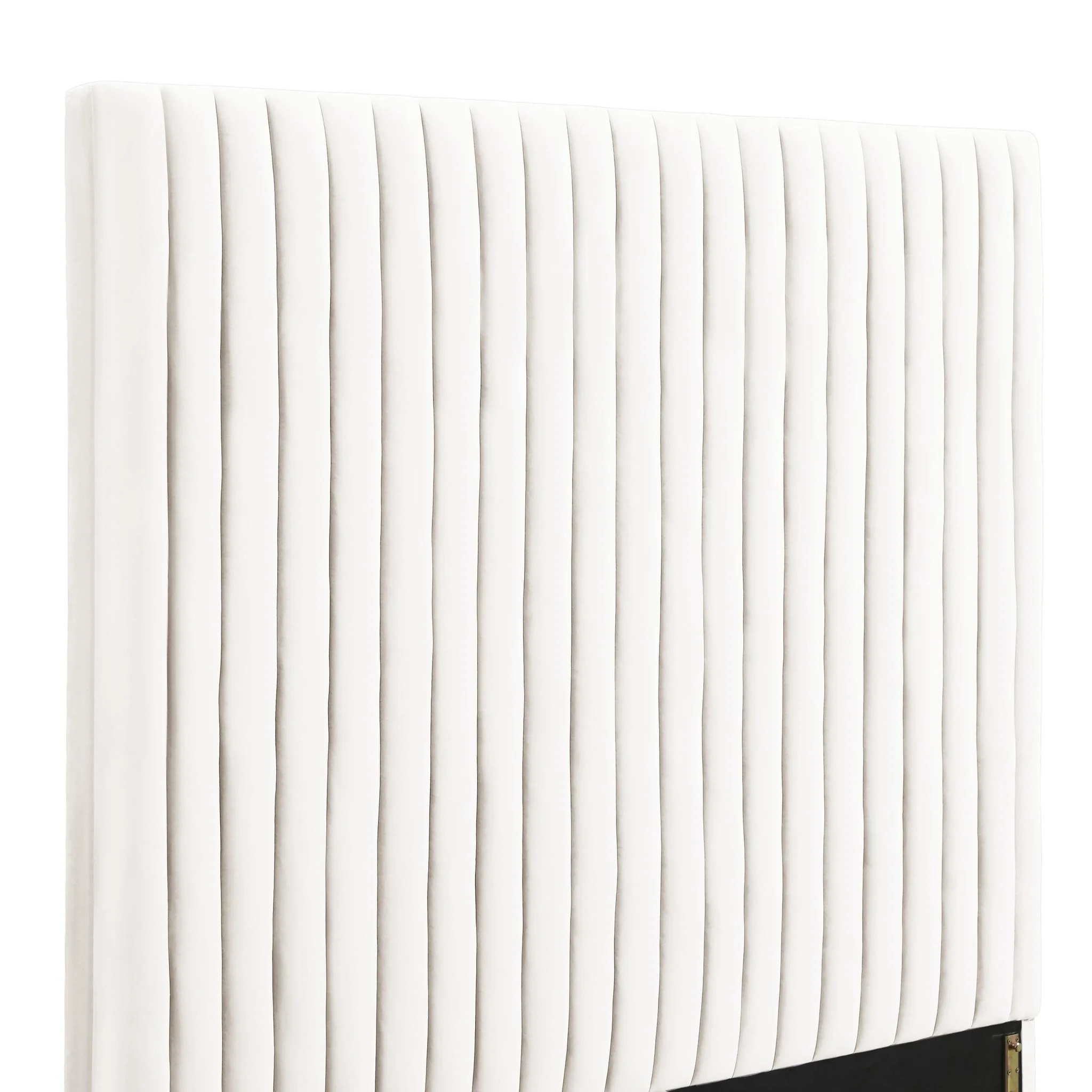 Arabelle White Velvet Bed in King - Image 6
