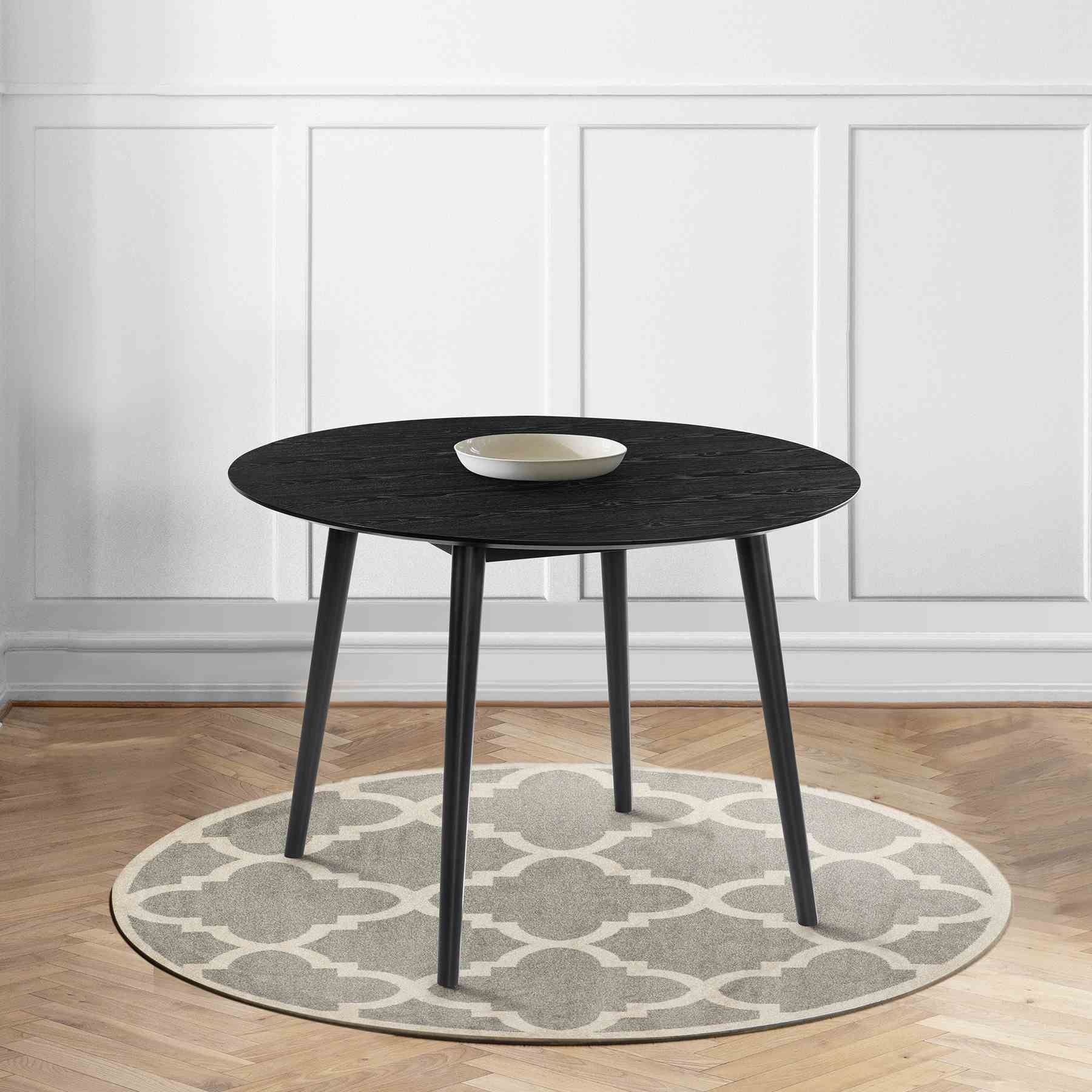 Arcadia 42" Round Dining Table in Black Wood - Image 6