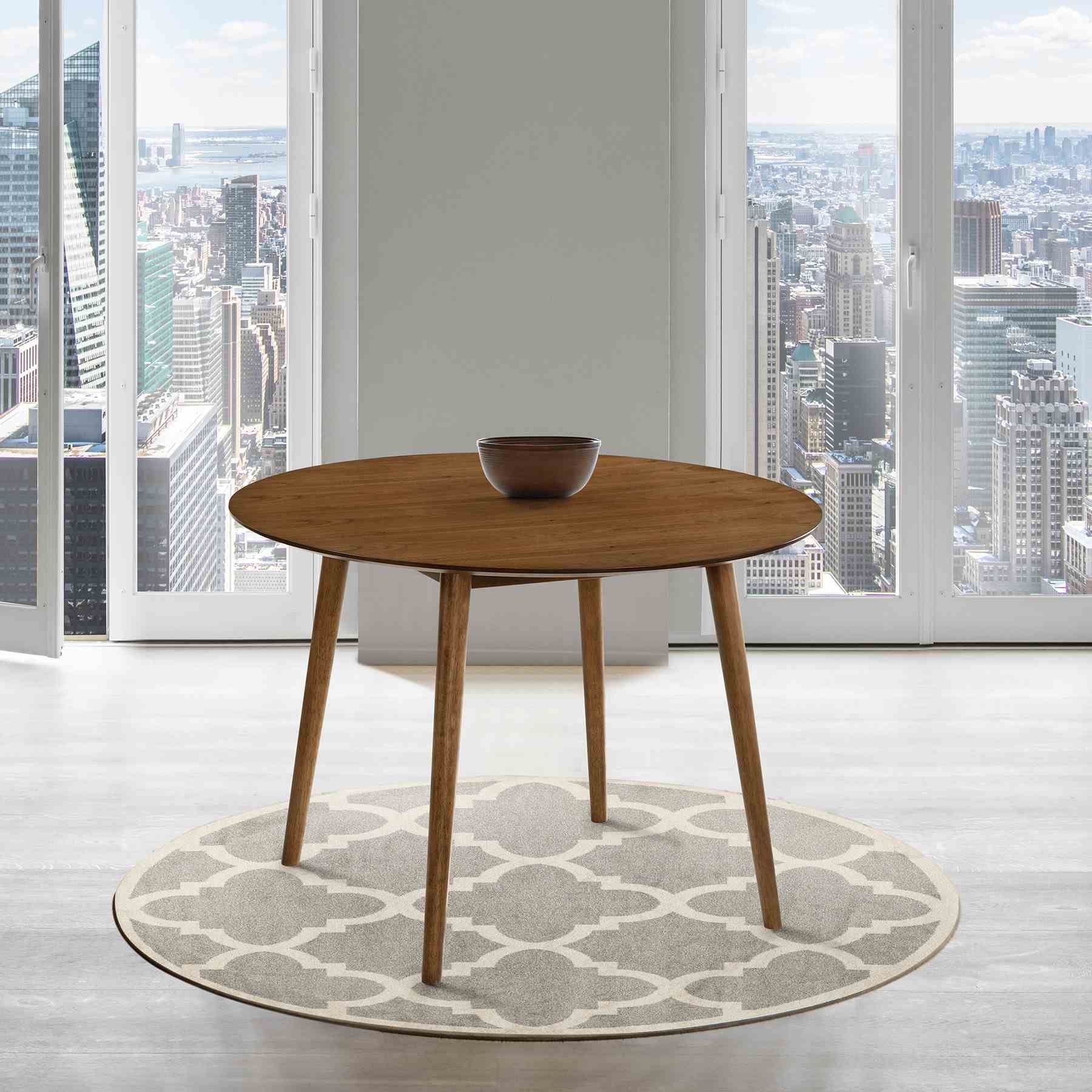 Arcadia 42" Round Dining Table in Walnut Wood - Image 6