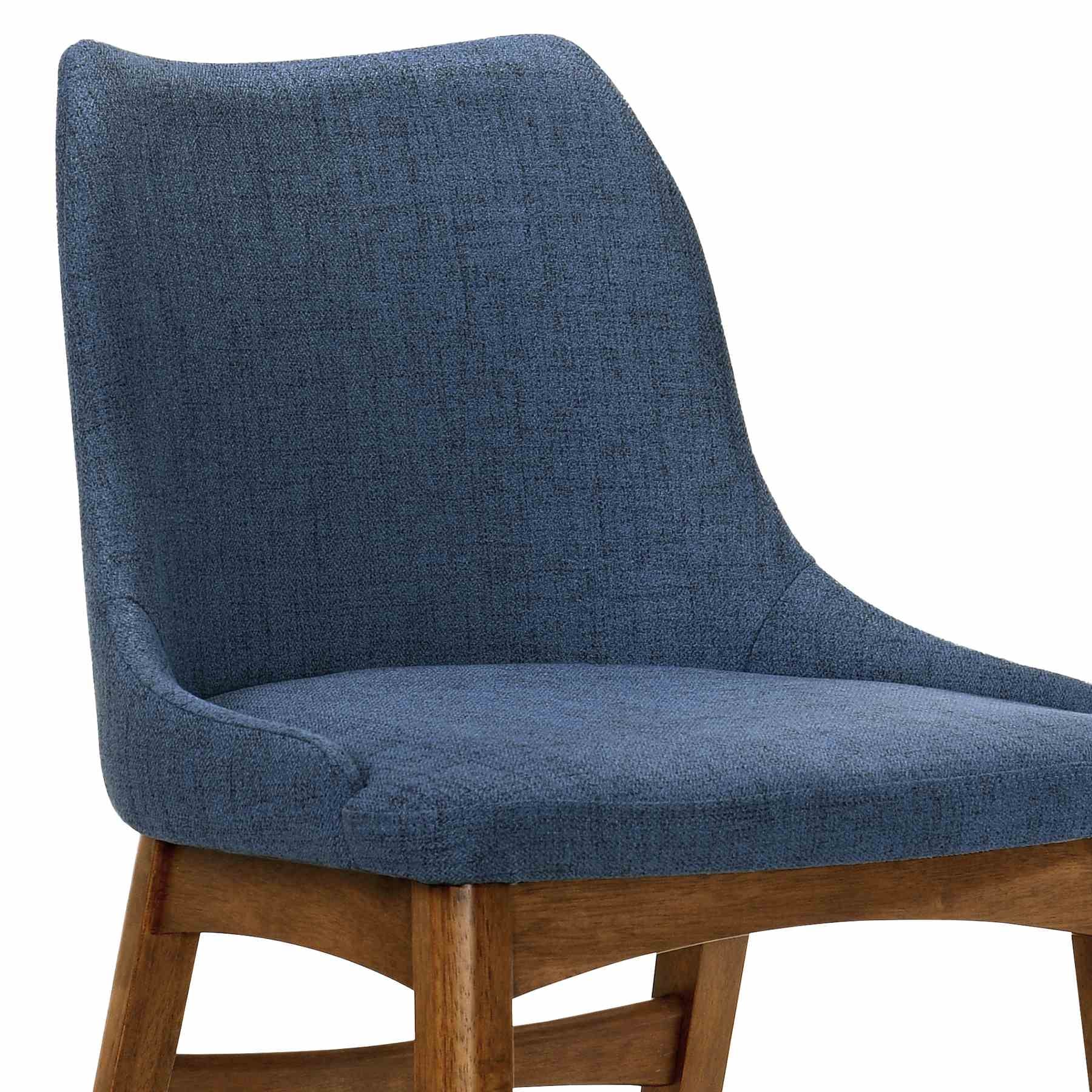 Arcadia and Azalea 42" Round Blue and Walnut Wood 5 Piece Dining Set - Image 6