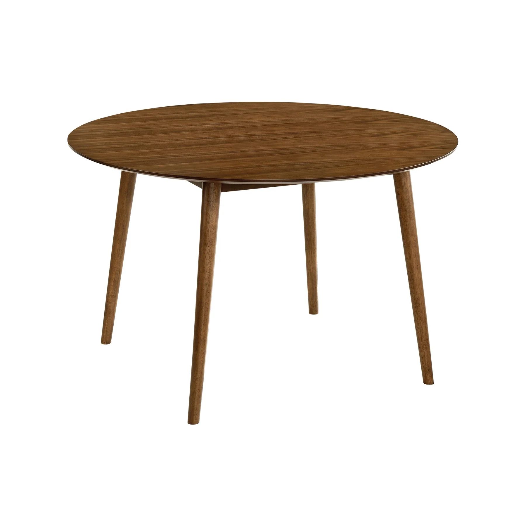 Arcadia and Azalea 48" Round Orange and Walnut Wood 5 Piece Dining Set - Image 4