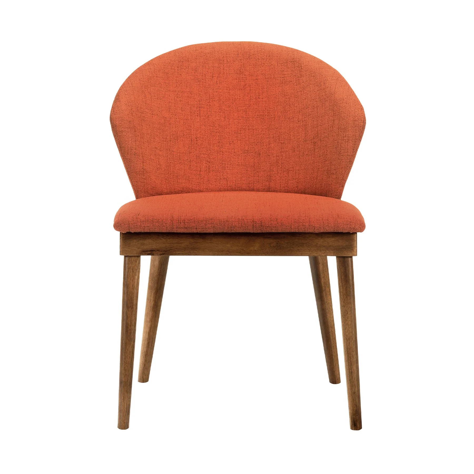 Arcadia and Juno 42" Round Orange and Walnut Wood 5 Piece Dining Set - Image 3