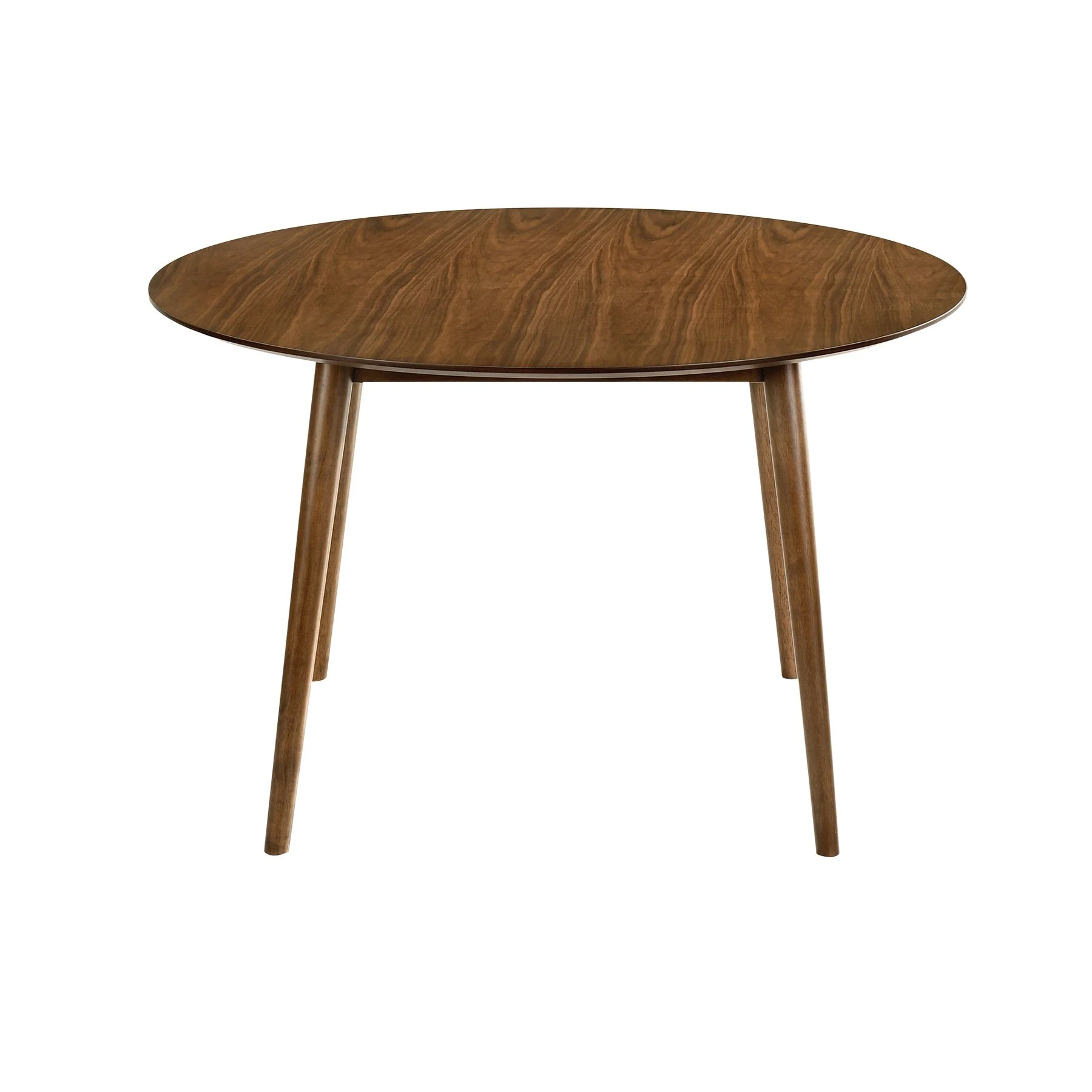 Arcadia and Juno 48" Round Blue and Walnut Wood 5 Piece Dining Set - Image 5