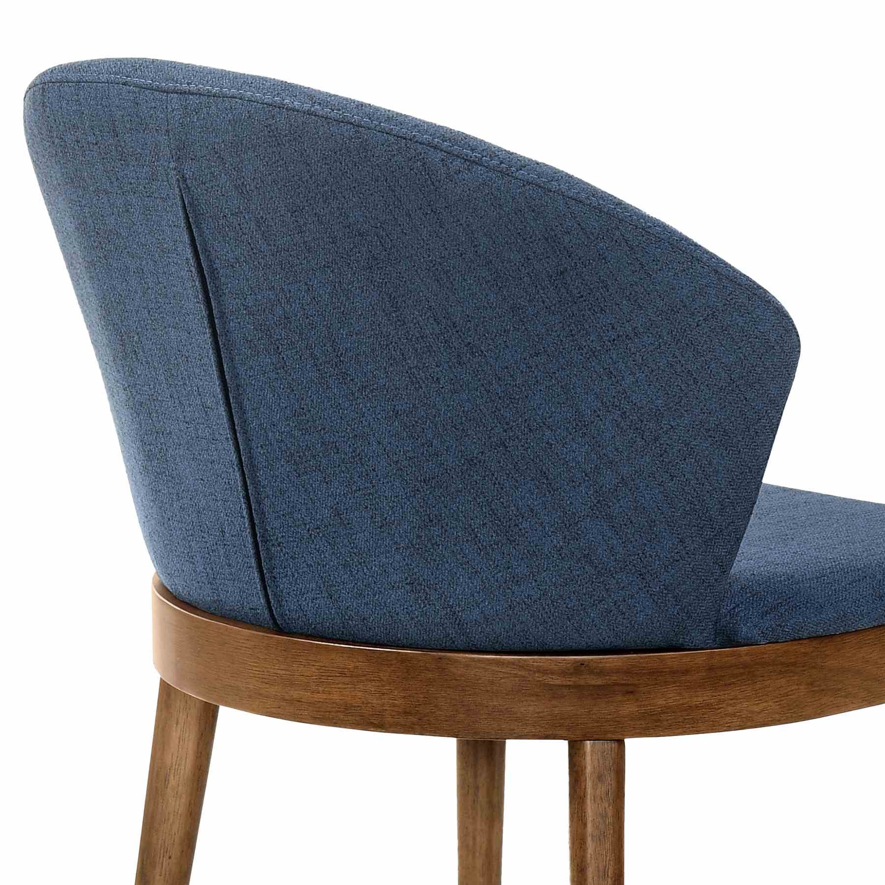 Arcadia and Juno 48" Round Blue and Walnut Wood 5 Piece Dining Set - Image 6