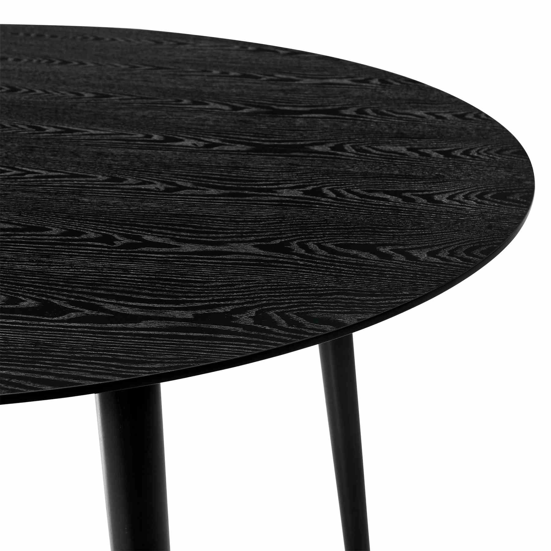 Arcadia and Juno 48" Round Charcoal and Black Wood 5 Piece Dining Set - Image 7
