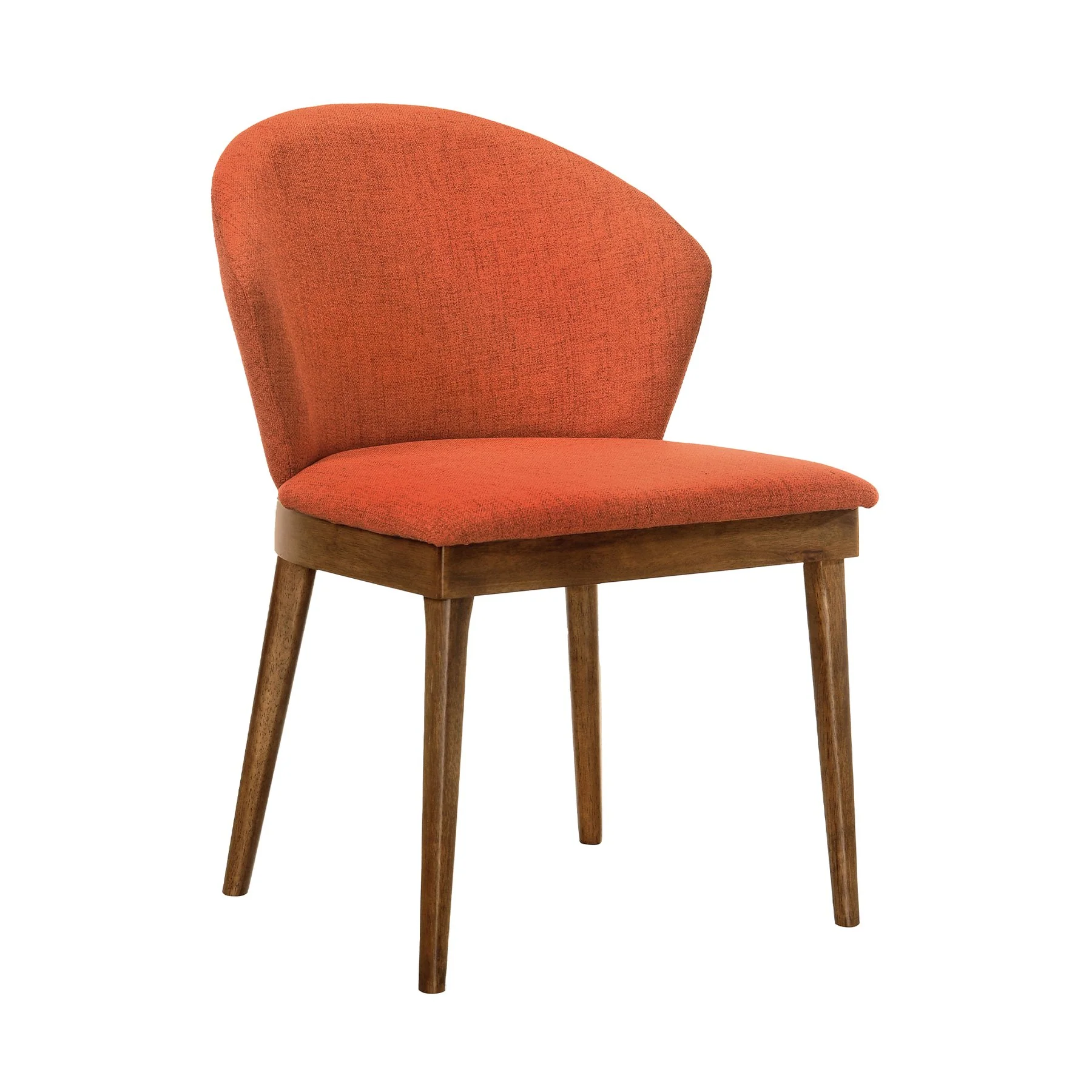 Arcadia and Juno 48" Round Orange and Walnut Wood 5 Piece Dining Set - Image 2