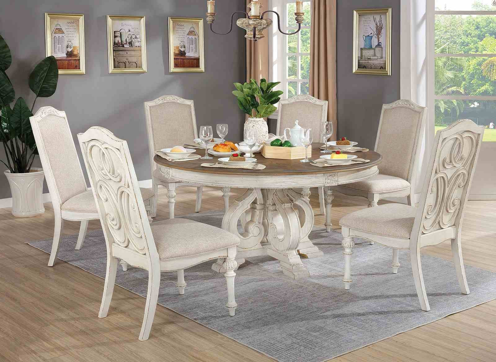 Arcadia Round Dining Table, Antique White - Image 2