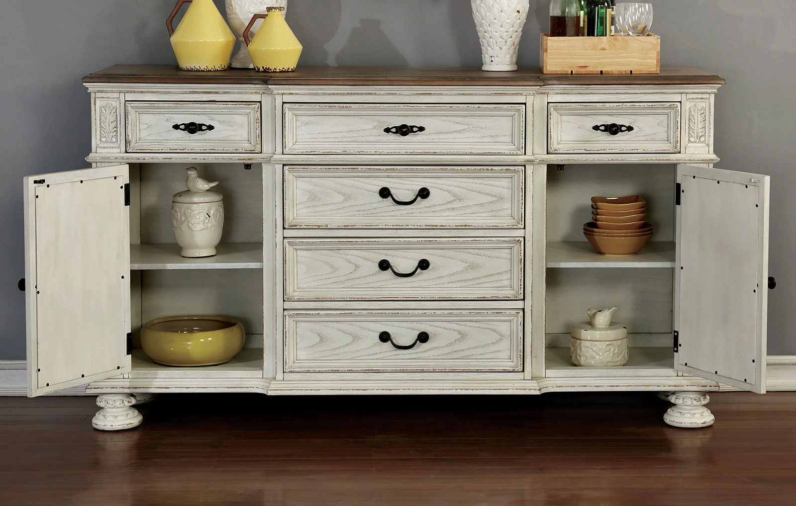 Arcadia Server, Antique White - Image 3