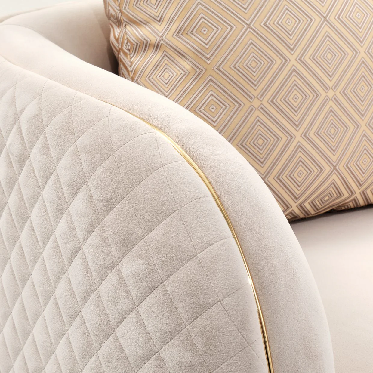 Ariana Accent Chair - Beige/Gold - Image 12