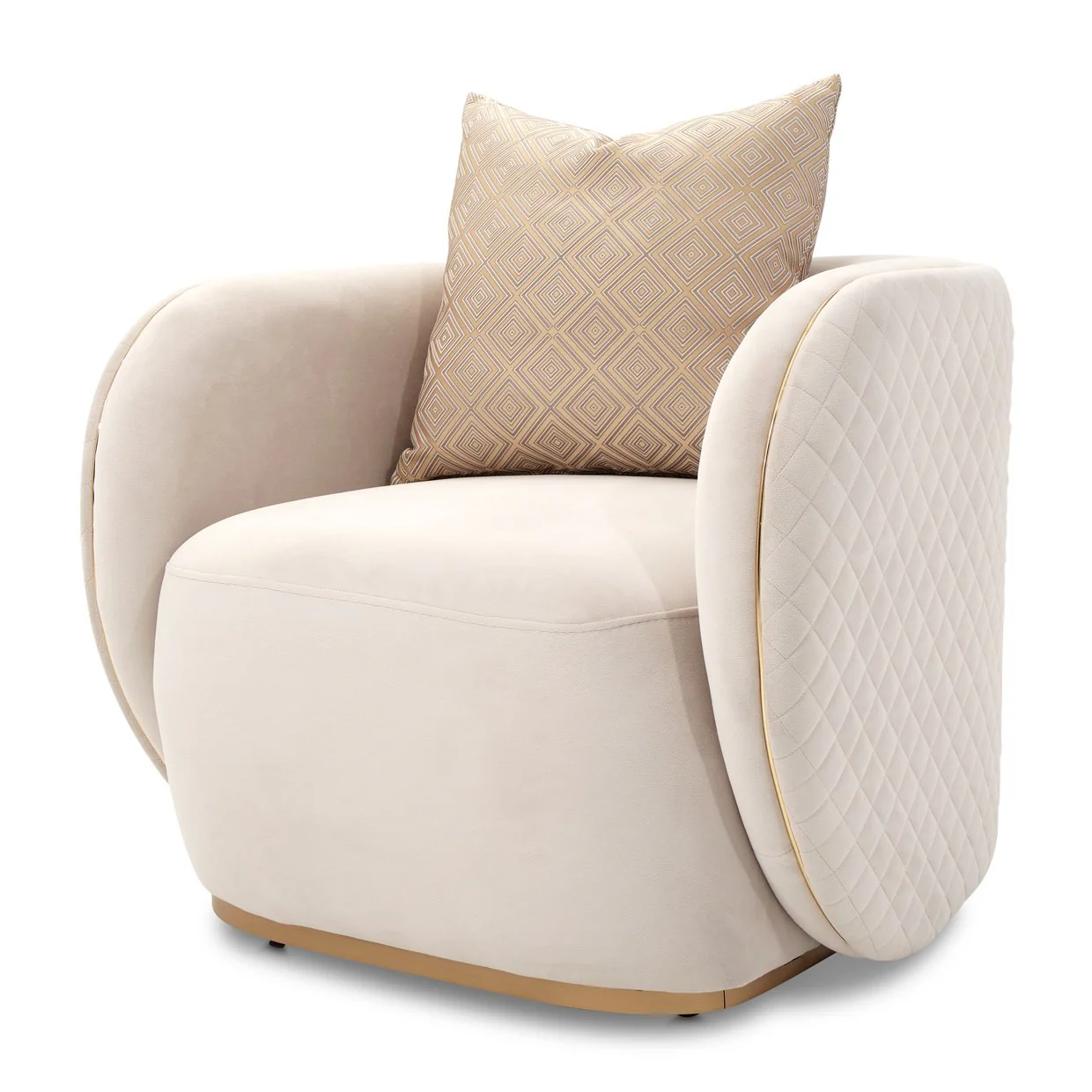 Ariana Accent Chair - Beige/Gold - Image 13