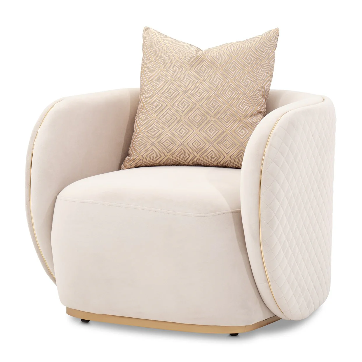 Ariana Accent Chair - Beige/Gold - Image 14