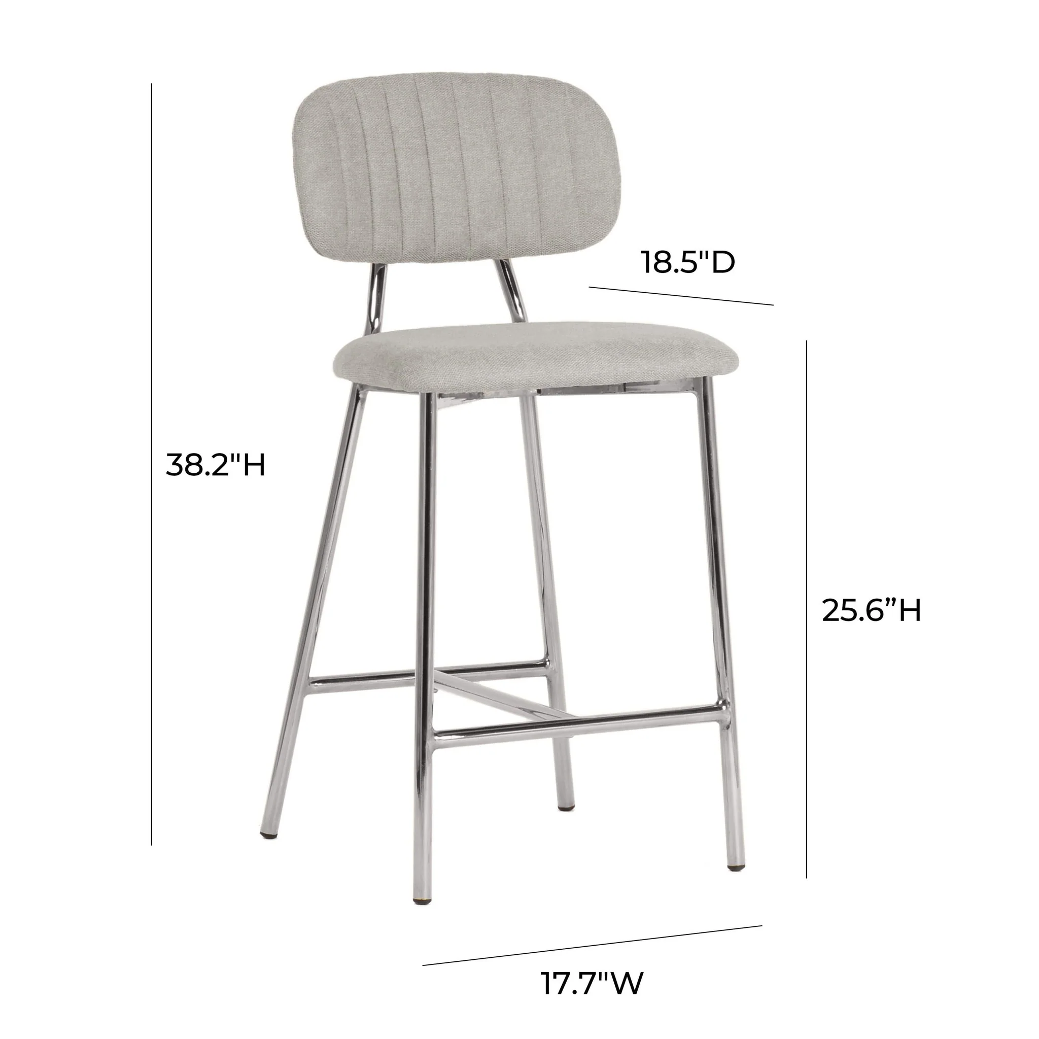 Ariana Grey Counter Stool - Silver Legs (Set of 2) - Image 9