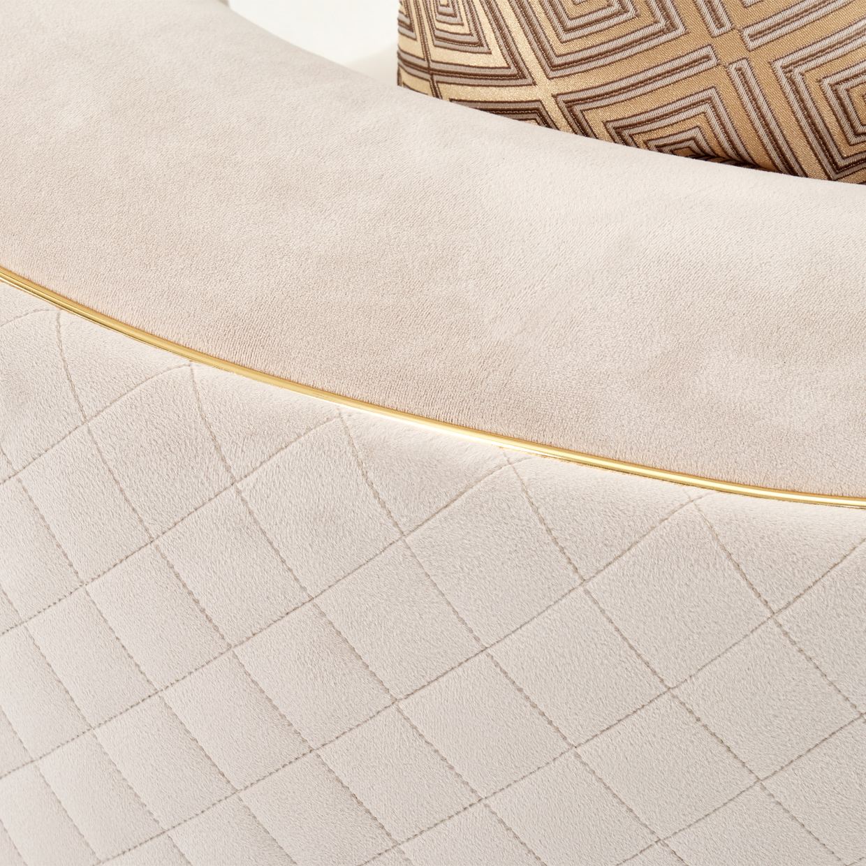 Ariana Loveseat - Beige/Gold - Image 13