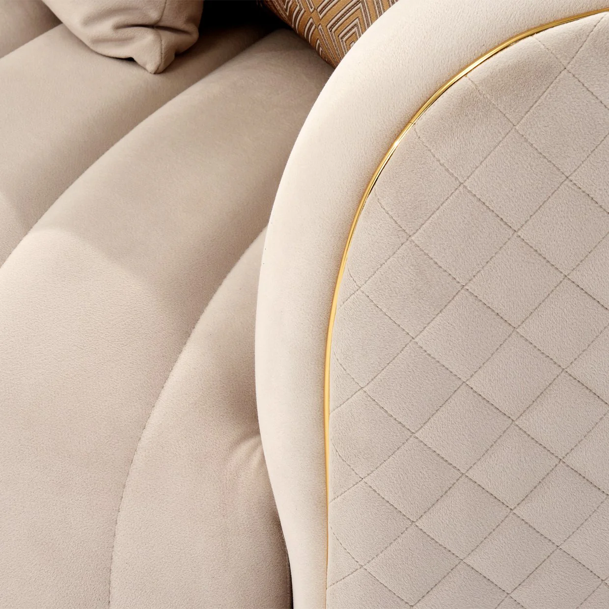 Ariana Loveseat - Beige/Gold - Image 14