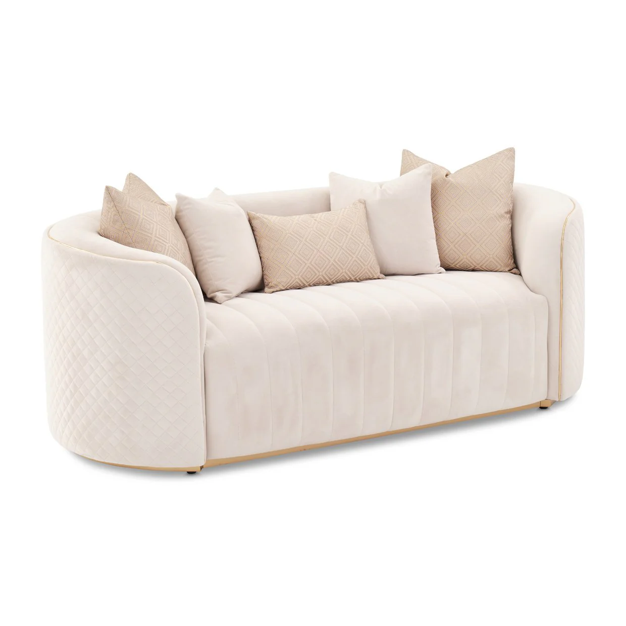 Ariana Loveseat - Beige/Gold - Image 2