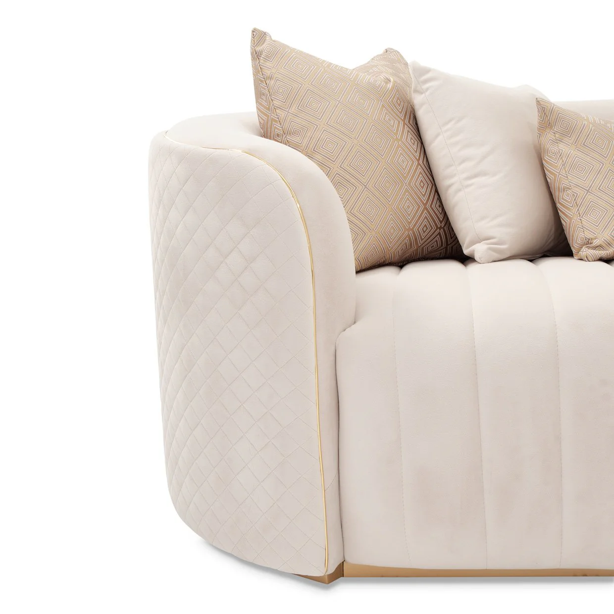 Ariana Loveseat - Beige/Gold - Image 8