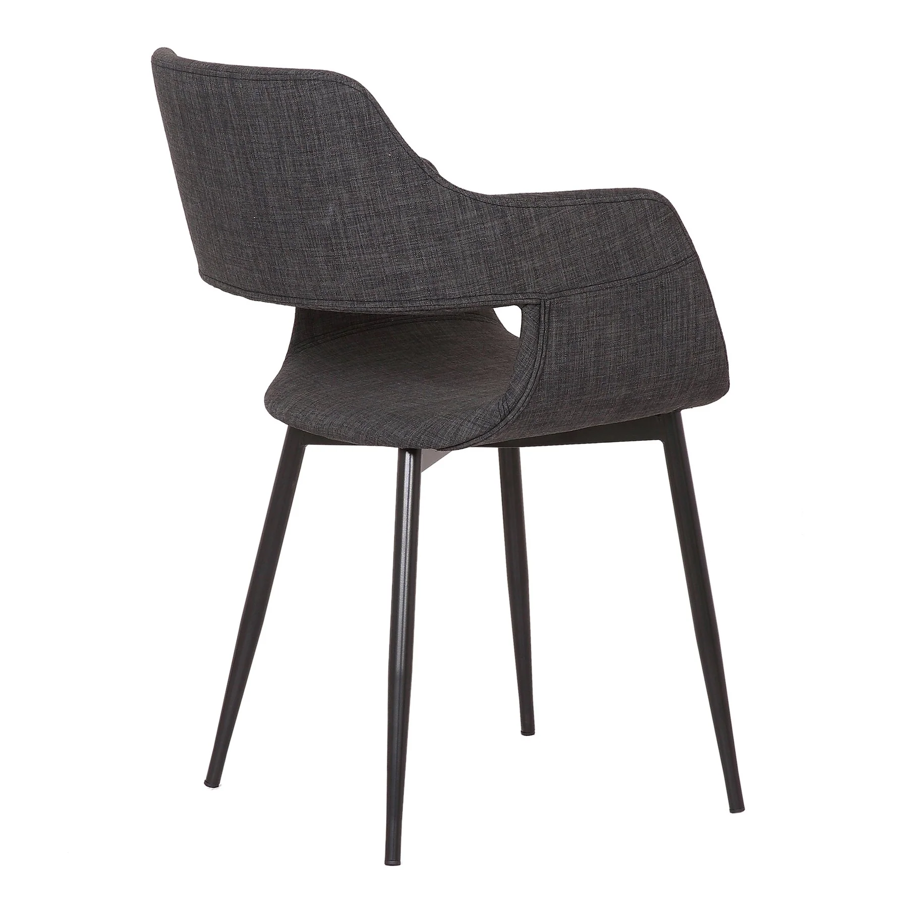 Ariana Mid-Century Charcoal Open Back Dining Accent Chair - Image 4