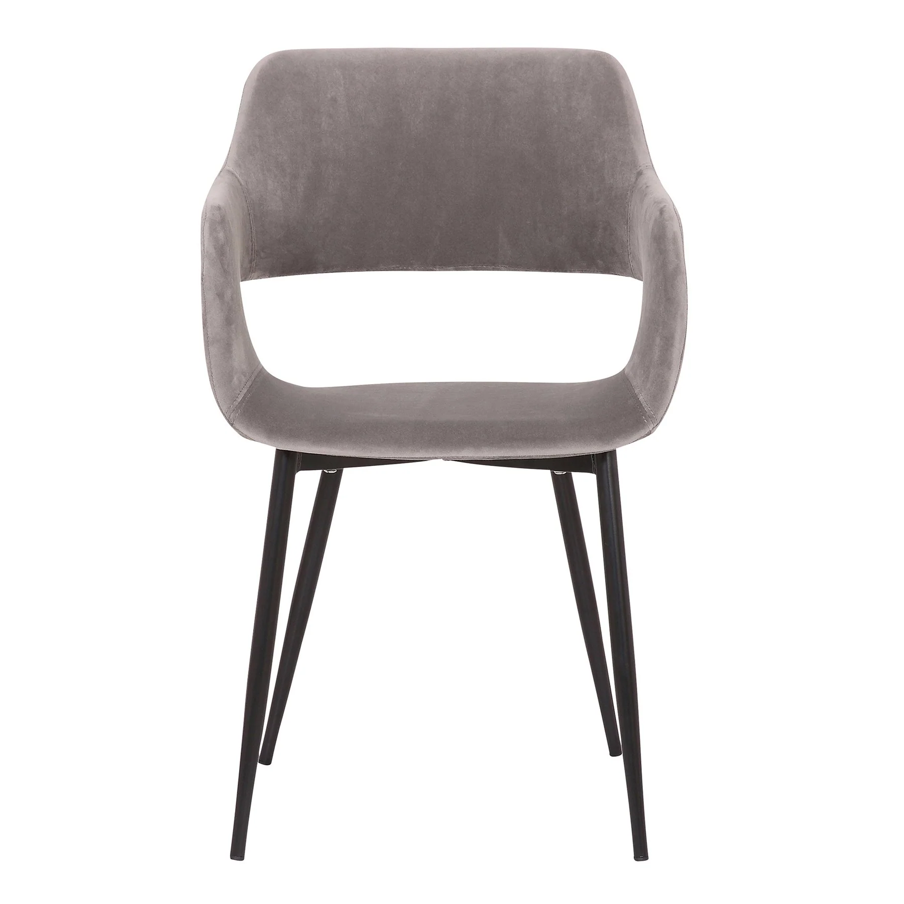 Ariana Mid-Century Gray Open Back Dining Accent Chair - Image 2
