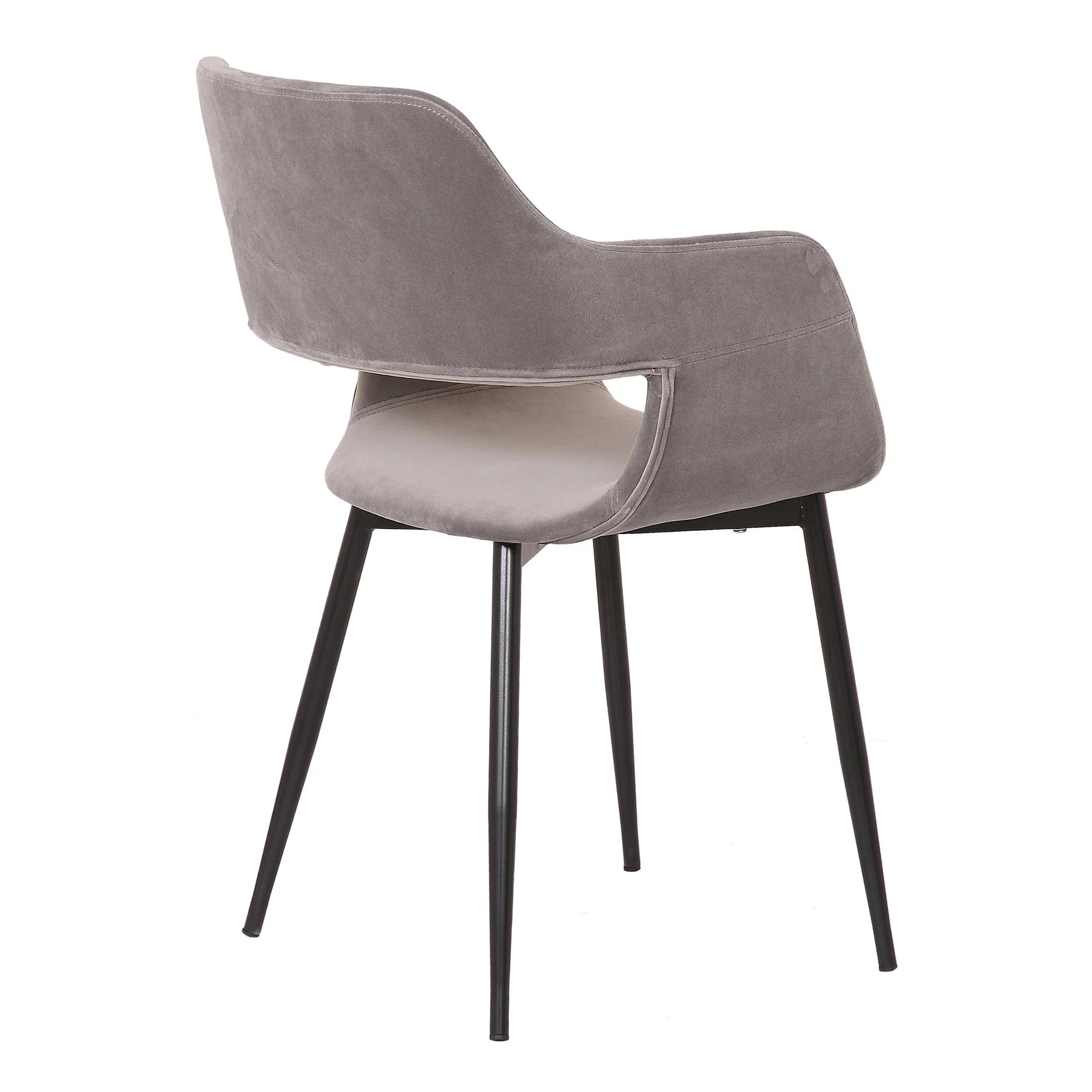 Ariana Mid-Century Gray Open Back Dining Accent Chair - Image 4