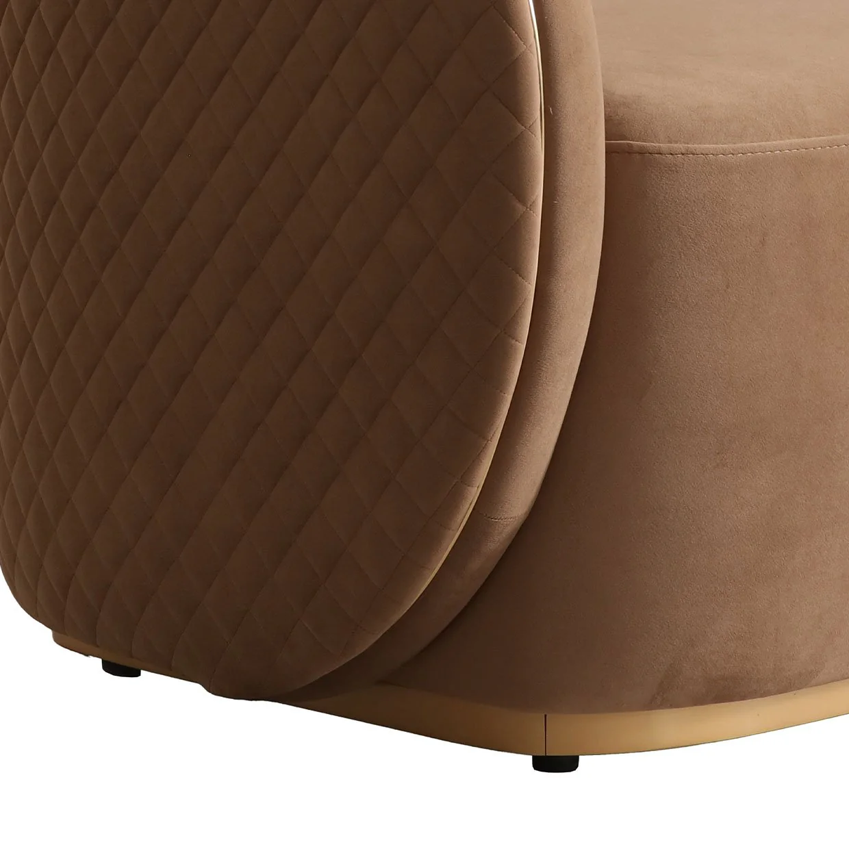 Ariana Velvet Accent Chair - Caramel/Gold - Image 6