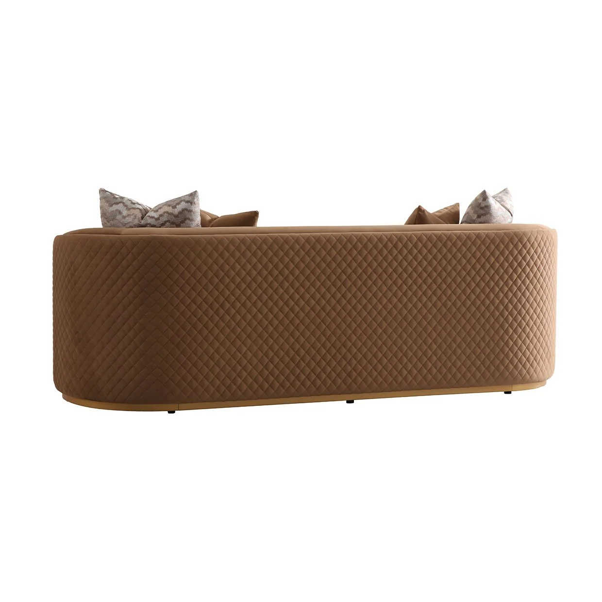 Ariana Velvet Sofa - Caramel/Gold - Image 5