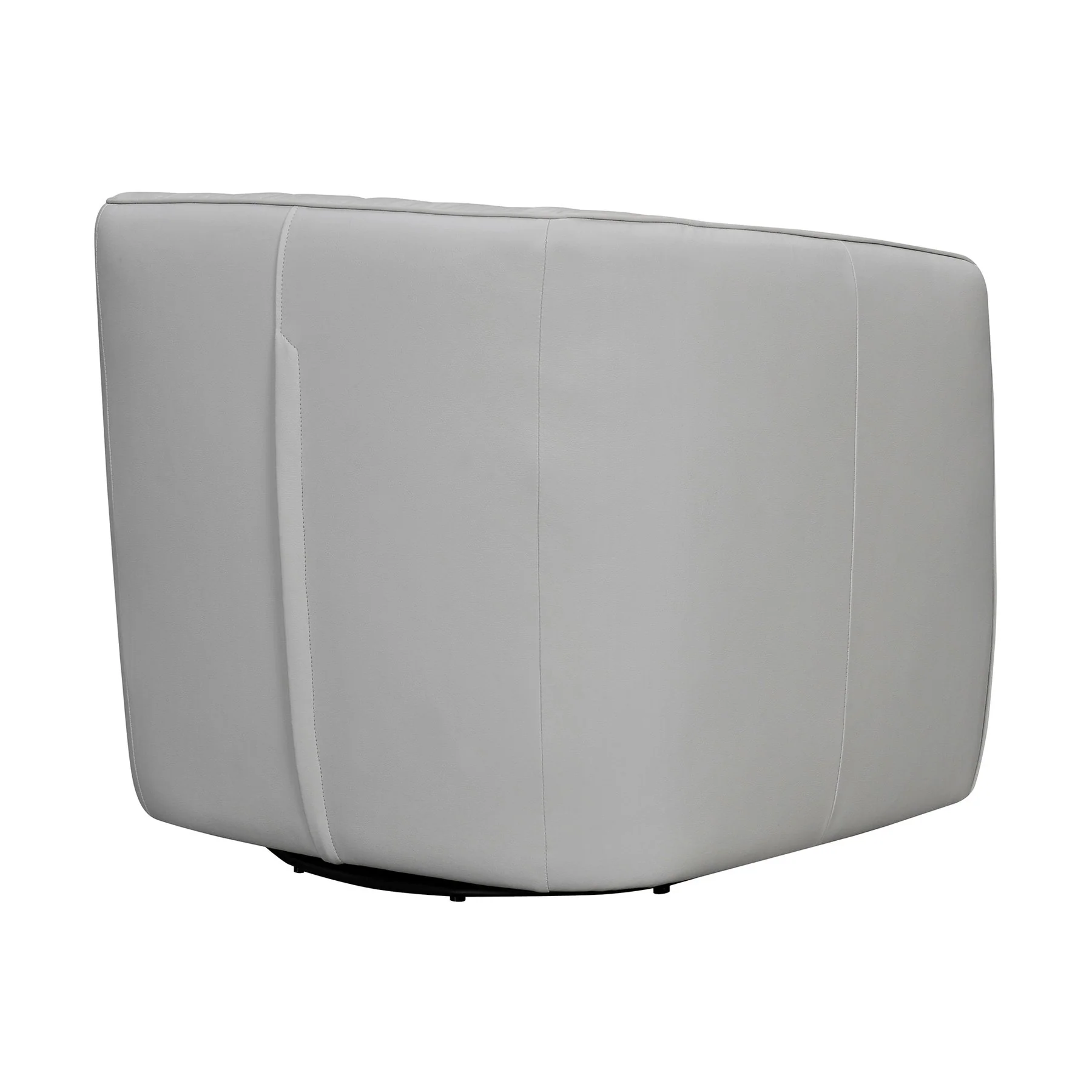 Aries Dove Gray Genuine Leather Swivel Barrel Chair - Image 3