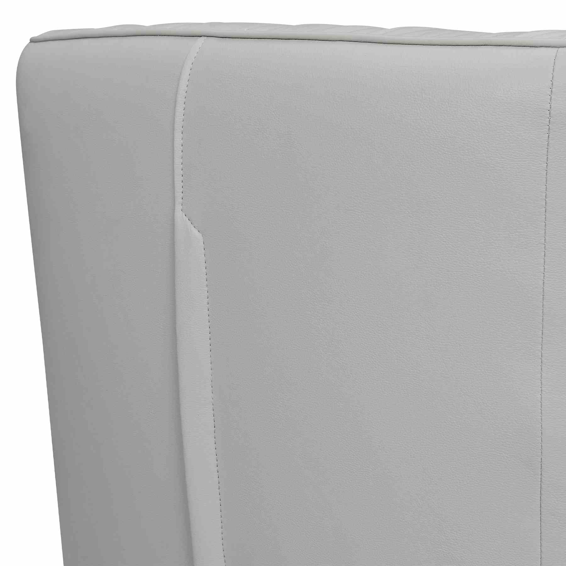 Aries Dove Gray Genuine Leather Swivel Barrel Chair - Image 5