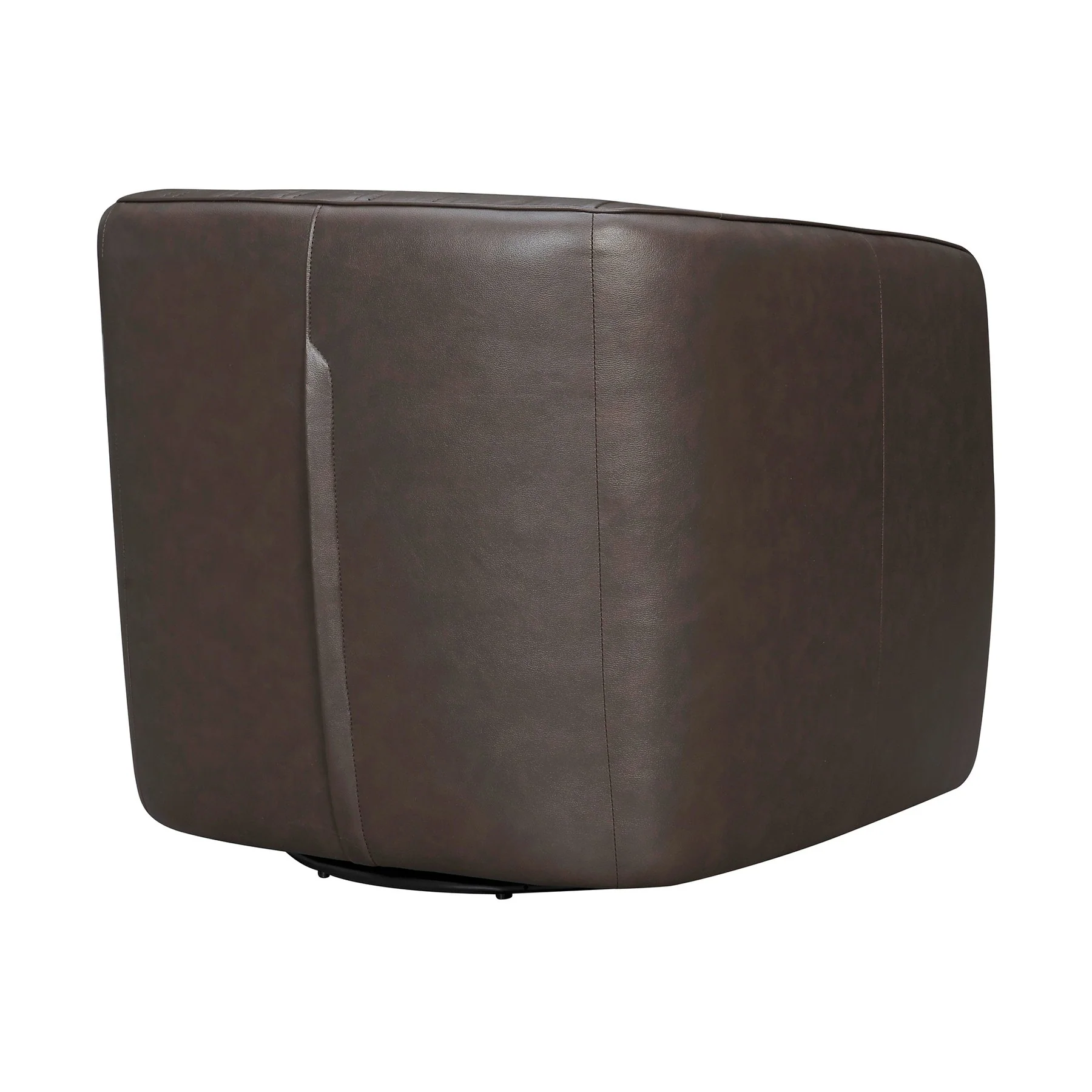 Aries Espresso Genuine Leather Swivel Barrel Chair - Image 3