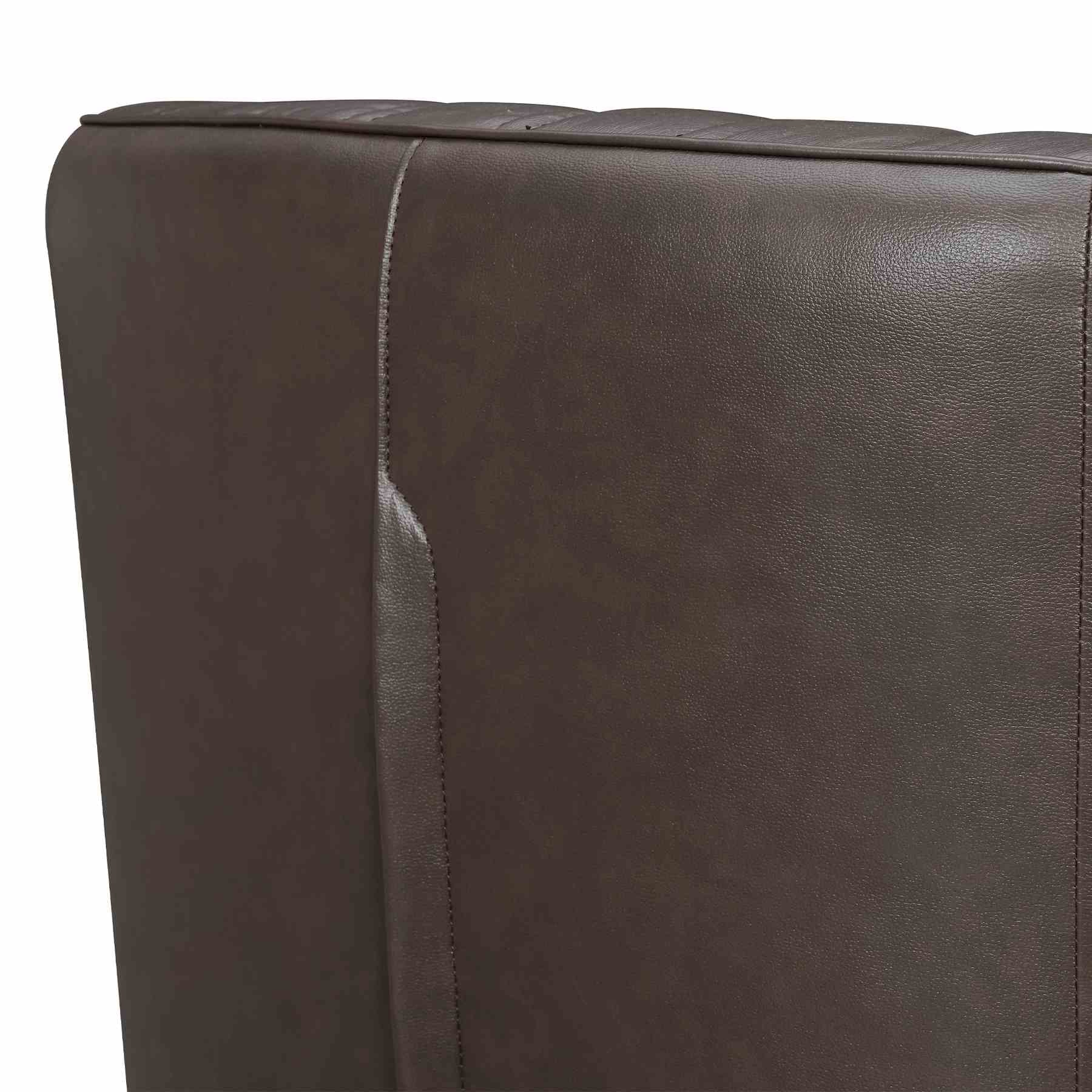 Aries Espresso Genuine Leather Swivel Barrel Chair - Image 5