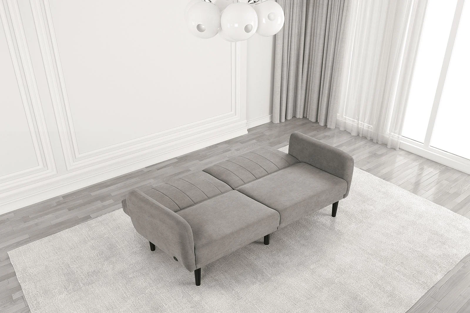 Aristide Futon Sofa, Gray - Image 3