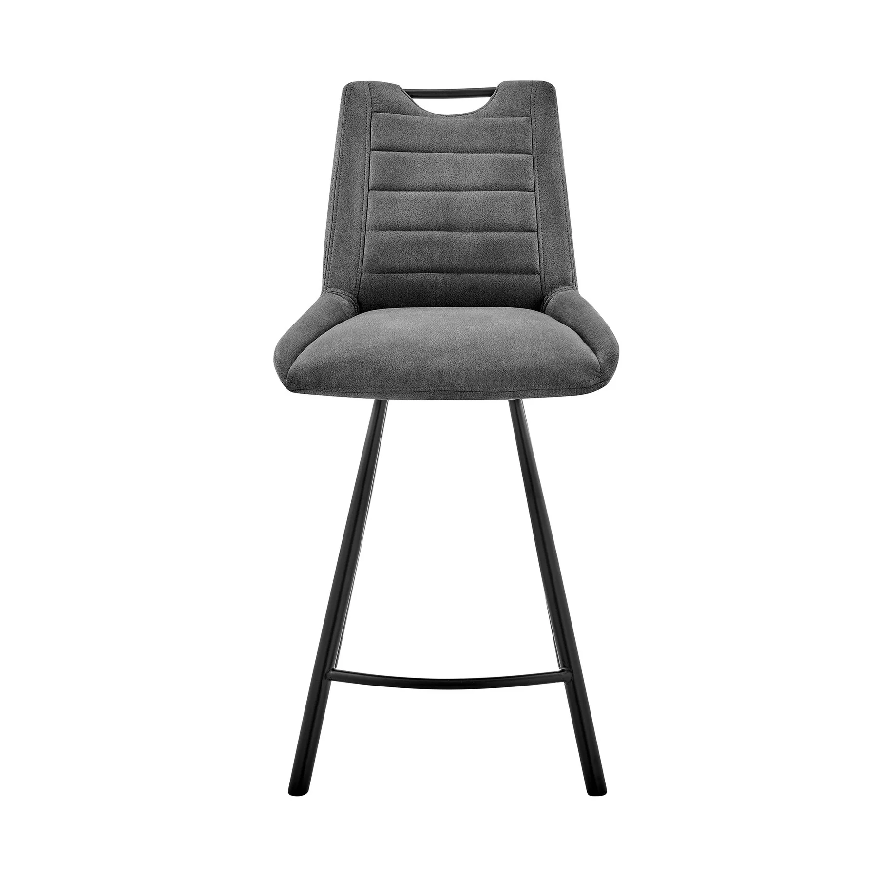 Arizona 26" Counter Height Bar Stool in Charcoal Fabric and Black Finish - Image 2