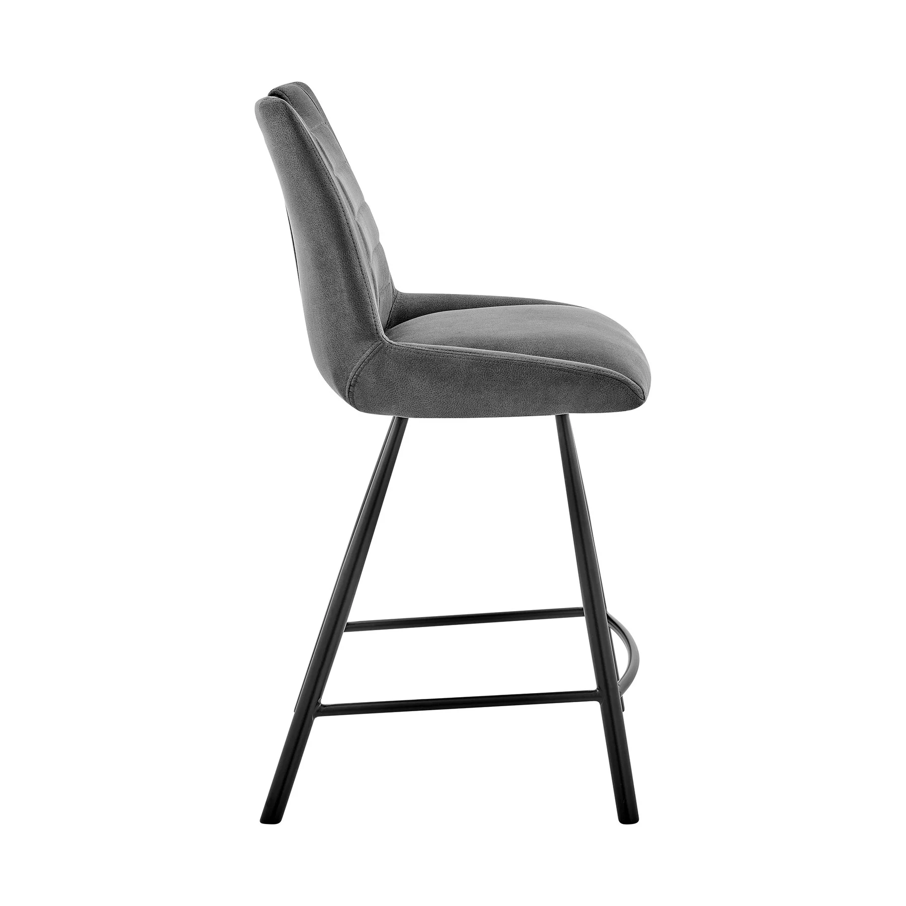 Arizona 26" Counter Height Bar Stool in Charcoal Fabric and Black Finish - Image 3