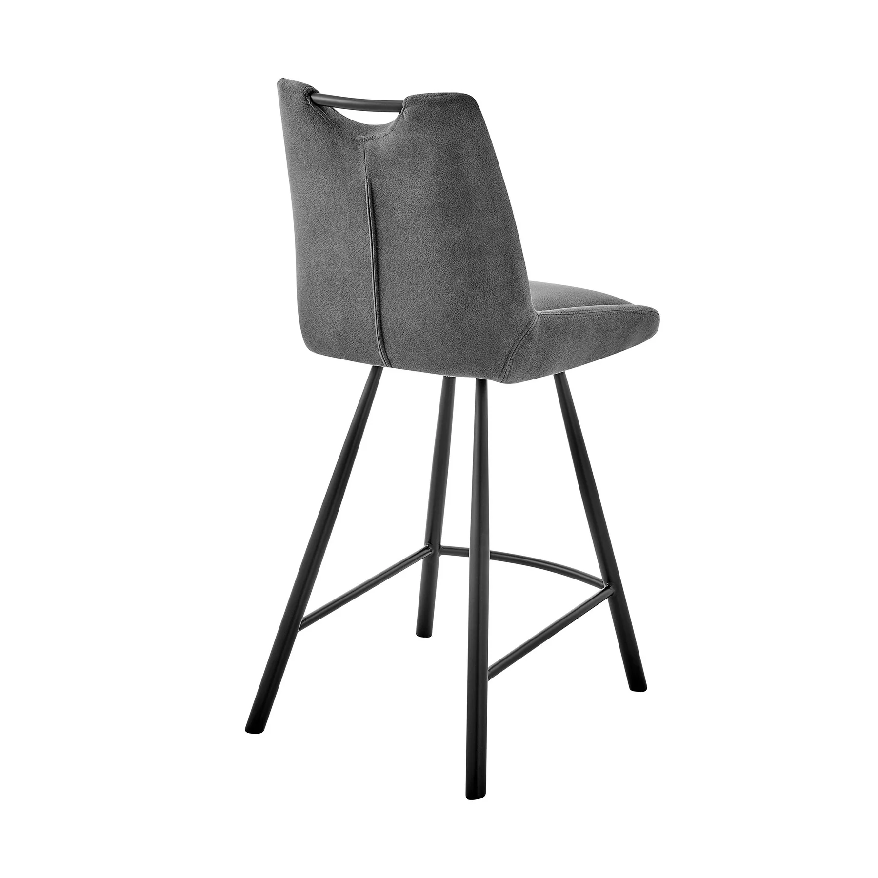 Arizona 26" Counter Height Bar Stool in Charcoal Fabric and Black Finish - Image 4