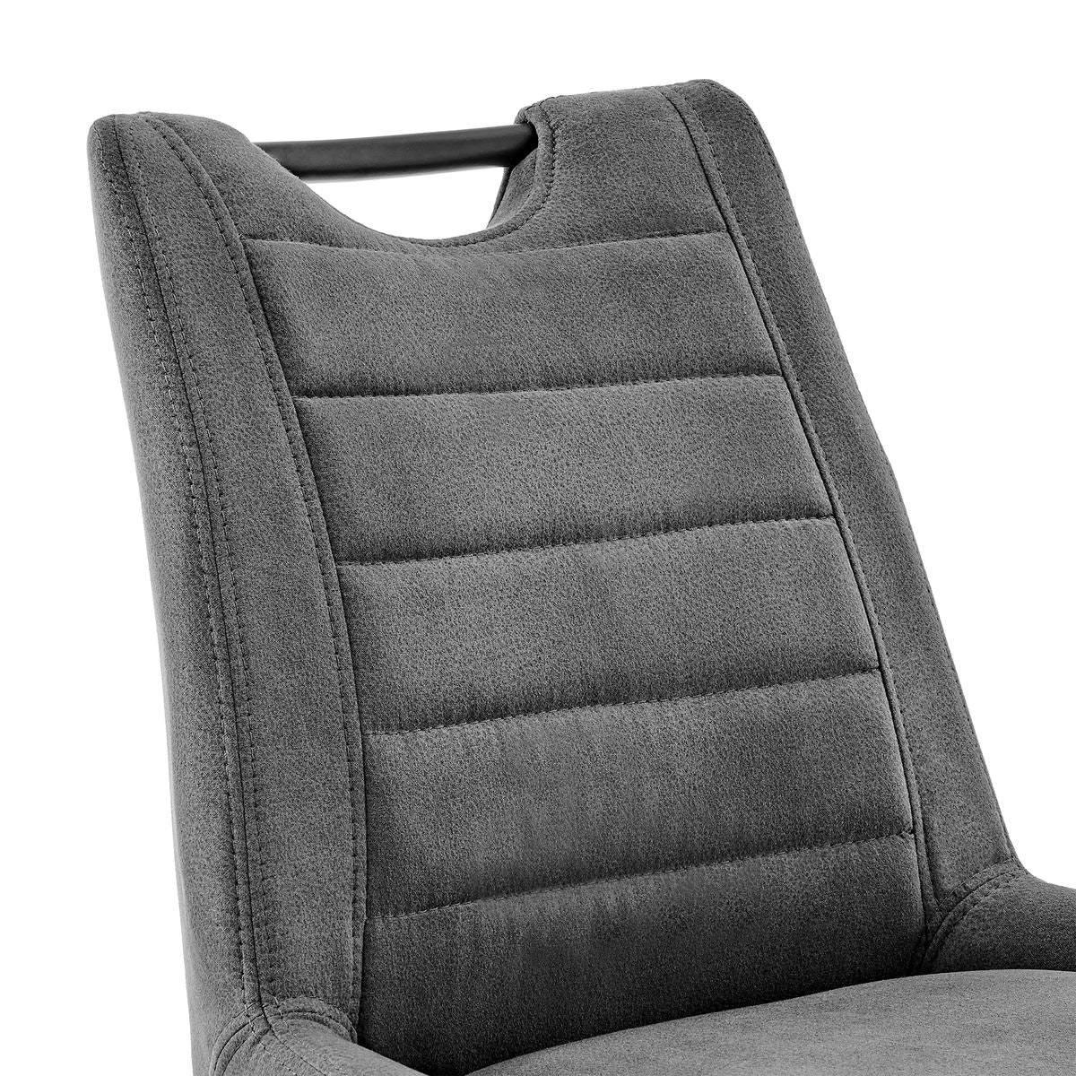 Arizona 26" Counter Height Bar Stool in Charcoal Fabric and Black Finish - Image 6