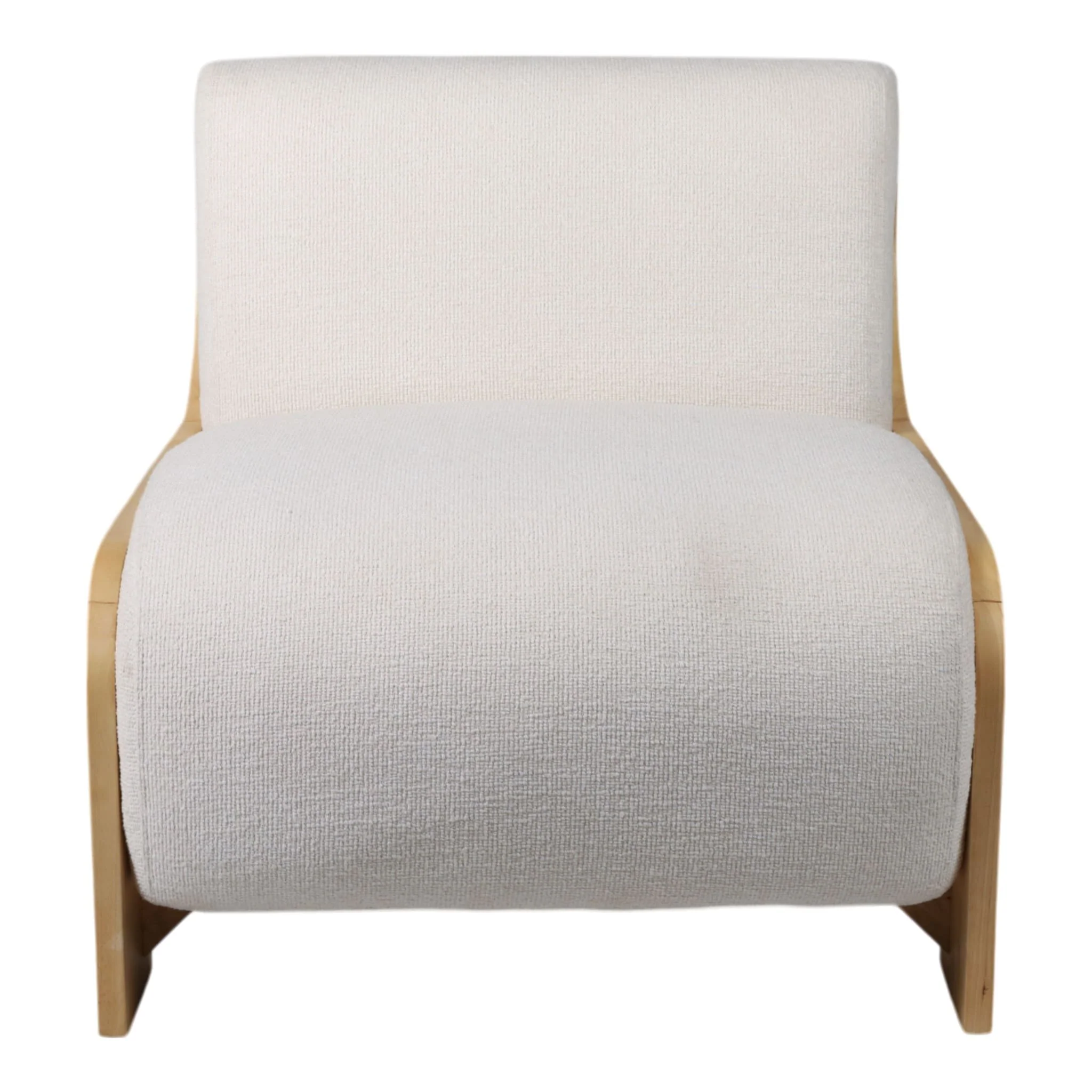 Armless Modern Accent Chair, Ivory - Image 2