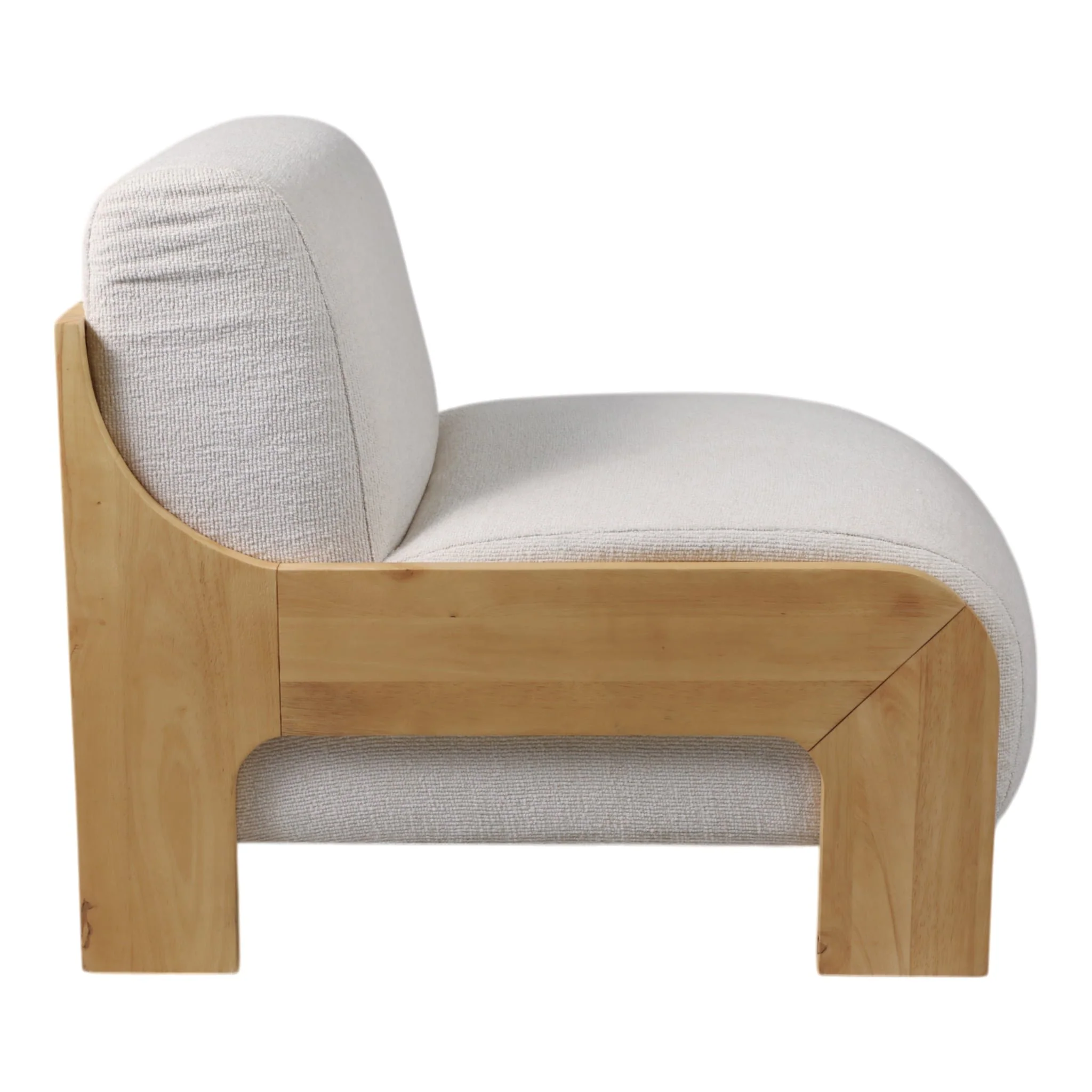 Armless Modern Accent Chair, Ivory - Image 5