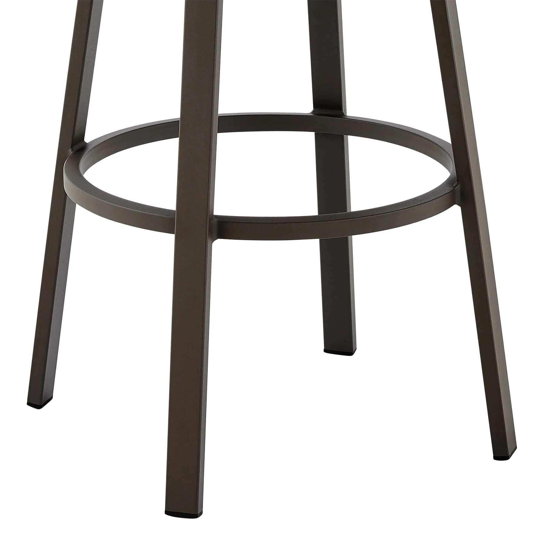 Arnauld 30" Outdoor Patio Swivel Bar Stool in Brown Aluminum with Cushions - Image 8