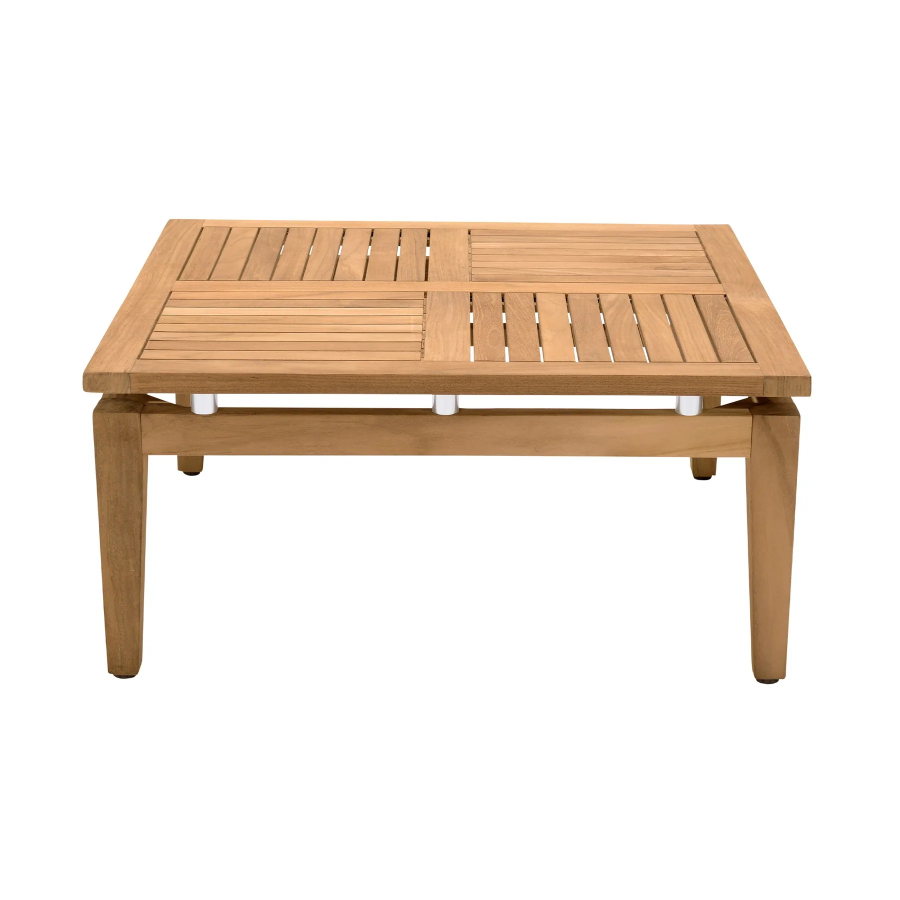 Arno Outdoor 3 Piece Teak Wood Seating Set in Beige Olefin - Image 5