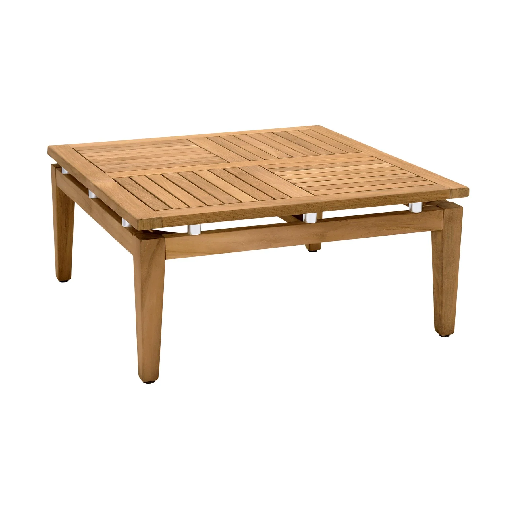 Arno Outdoor 5 Piece Teak Wood Seating Set in Charcoal Olefin - Image 4