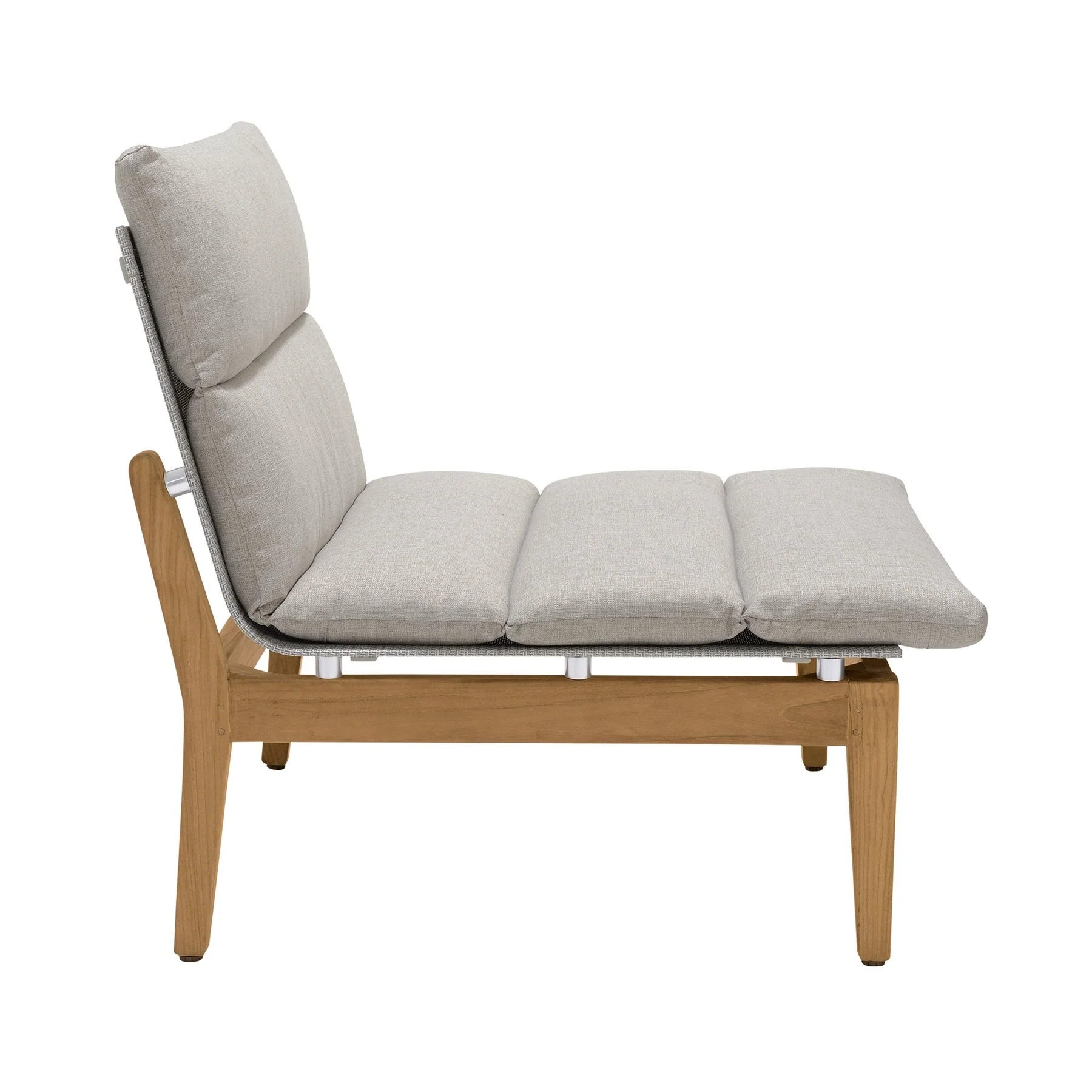 Arno Outdoor 6 Piece Teak Wood Seating Set in Beige Olefin - Image 3