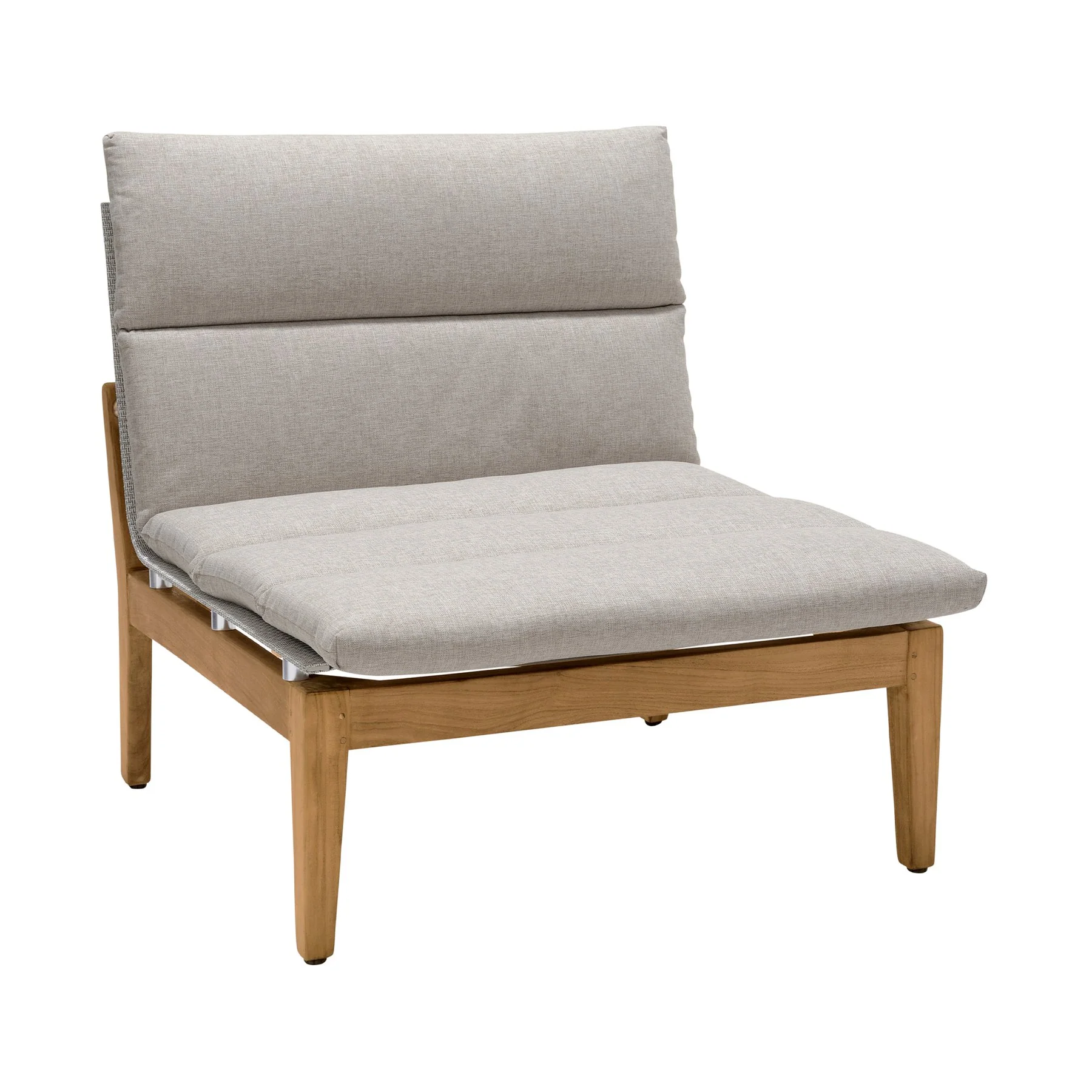 Arno Outdoor 8 Piece Teak Wood Seating Set in Beige Olefin - Image 2