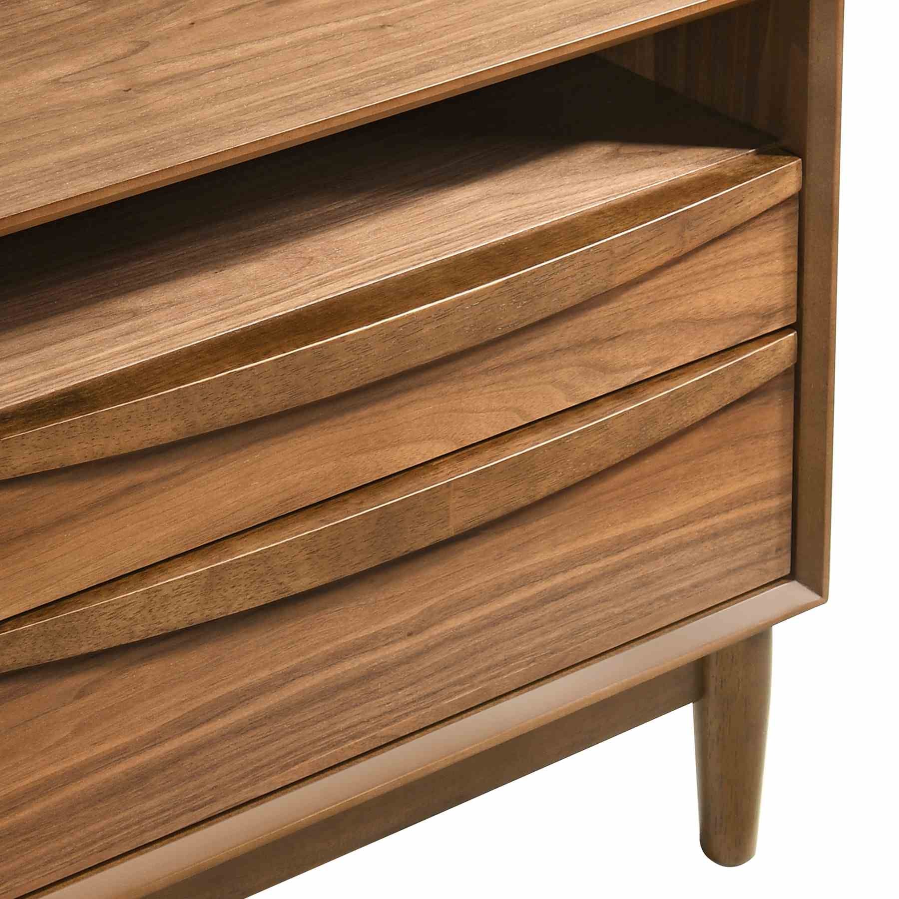 Artemio 2 Drawer Wood Nightstand with Shelf in Walnut Finish - Image 7