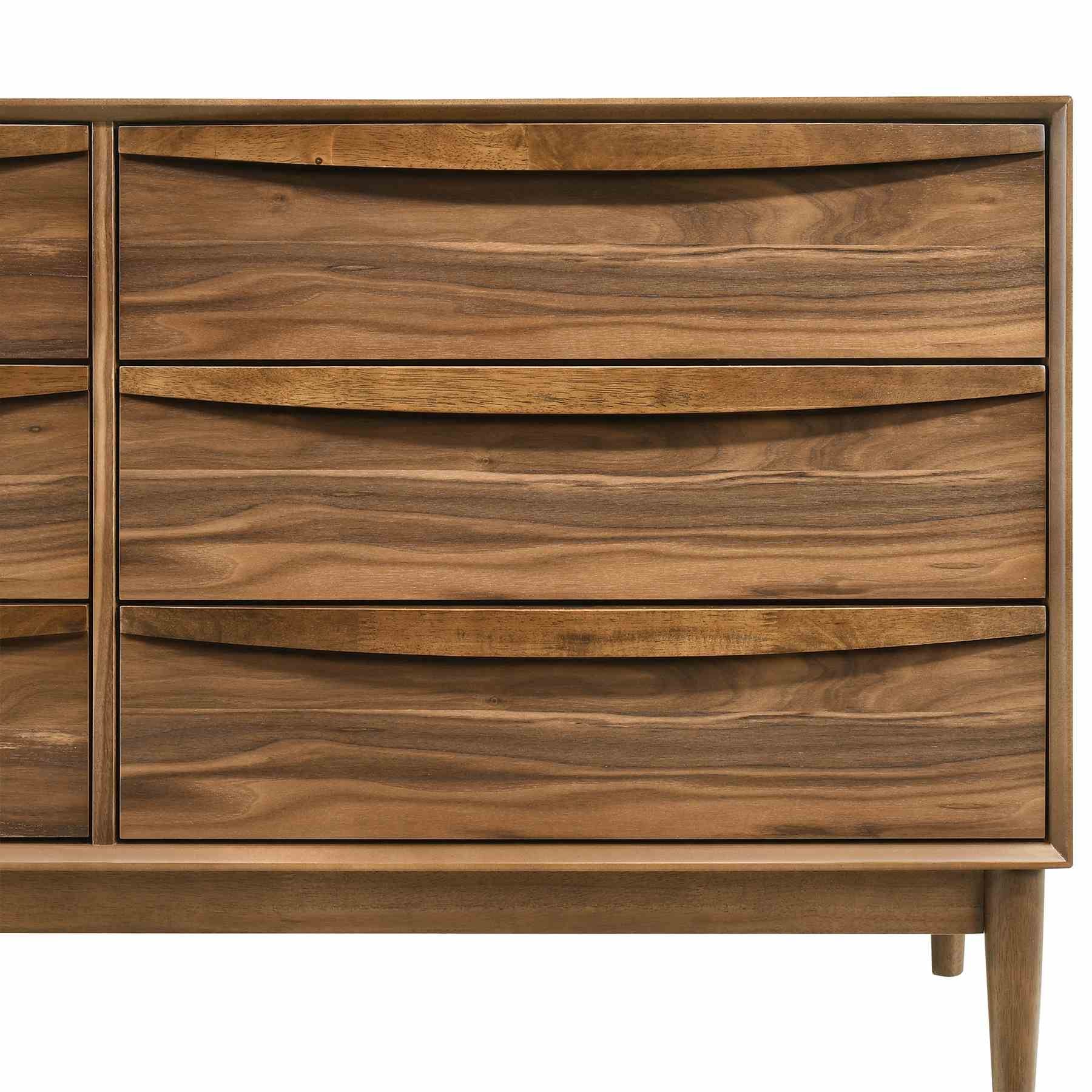 Artemio 6 Drawer Wood Dresser in Walnut Finish - Image 7