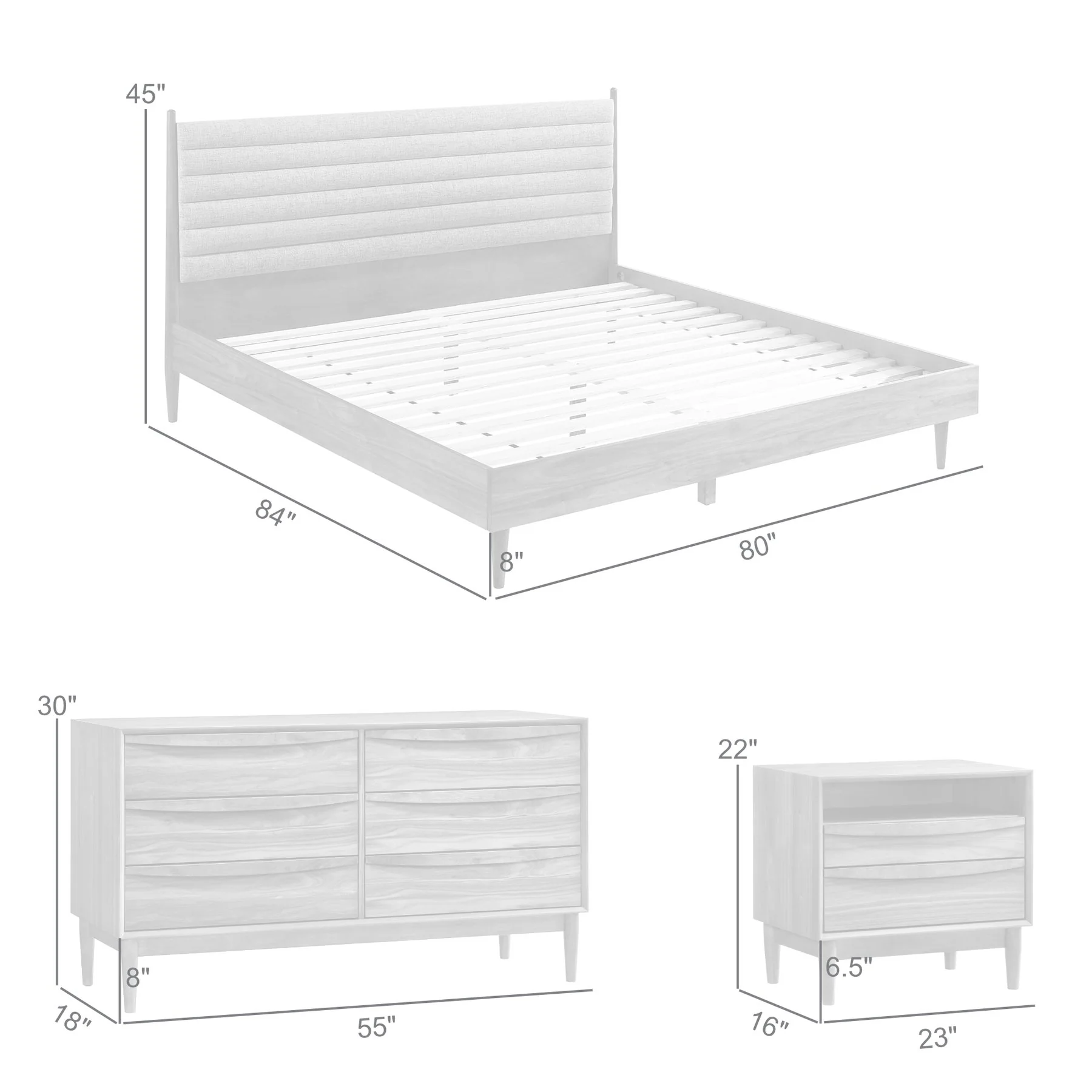 Artemio King 4 Piece Wood Bedroom Set in Walnut Finish - Image 12