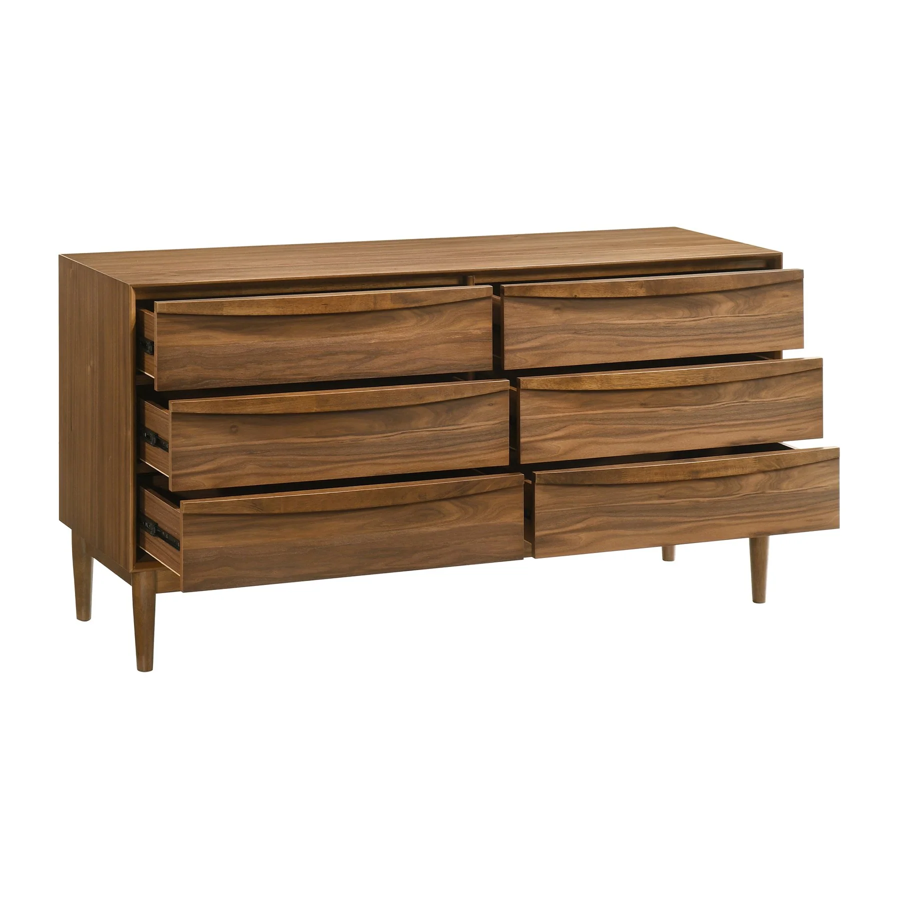 Artemio King 4 Piece Wood Bedroom Set in Walnut Finish - Image 5